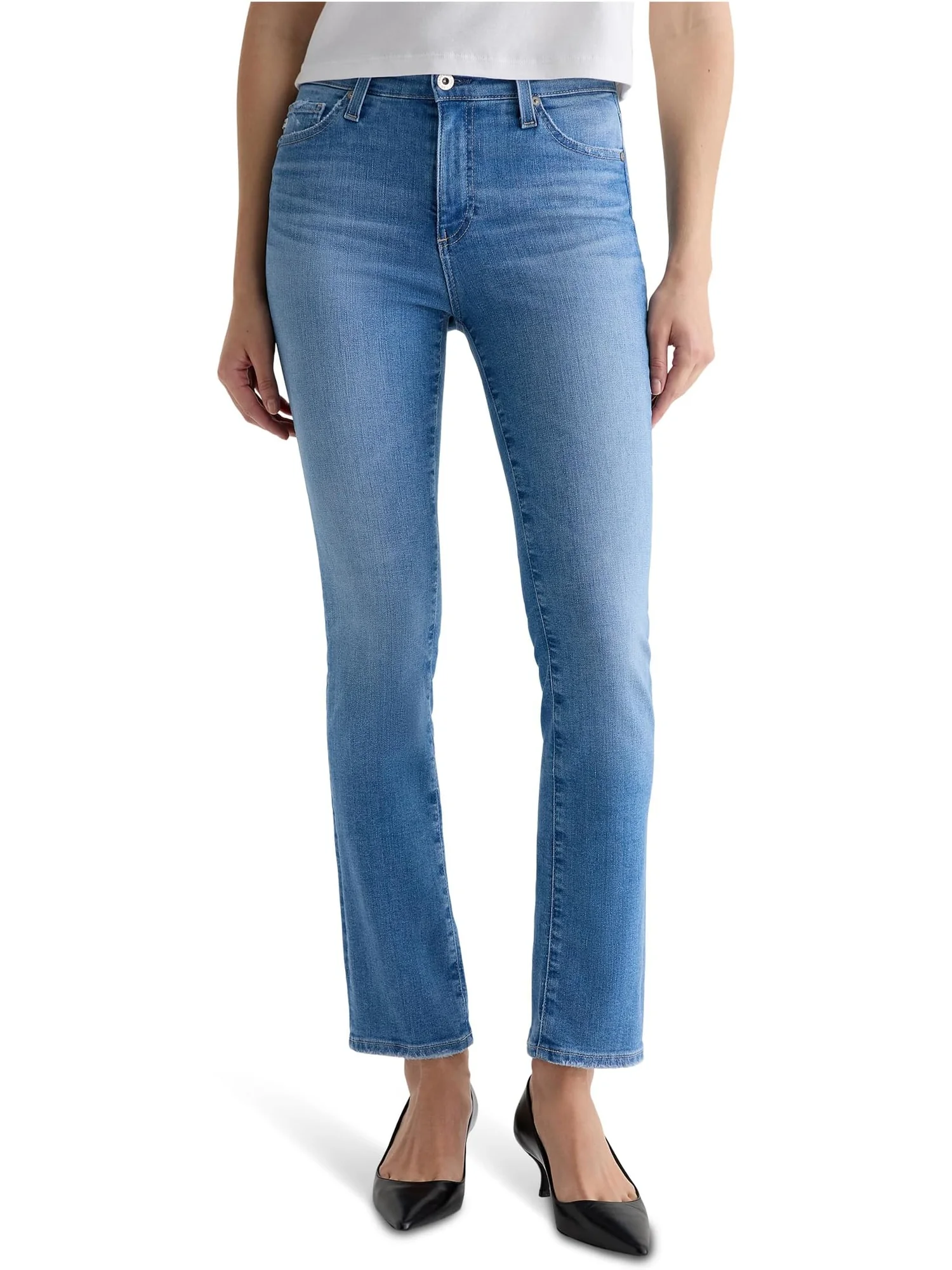Женские джинсы Mari средней посадки Slim Straight в стиле минимализма AG Jeans, Minimalist
