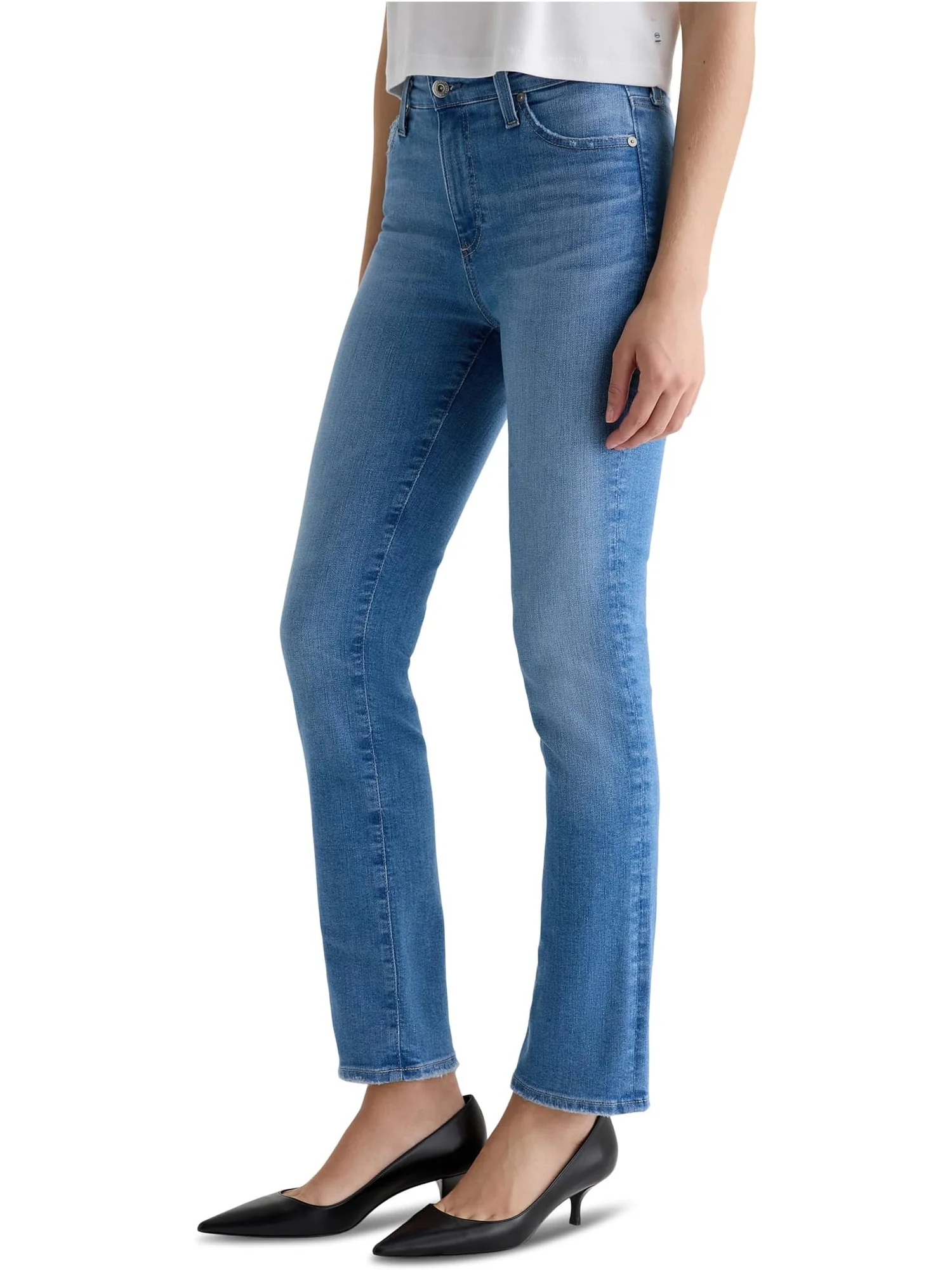 Женские джинсы Mari средней посадки Slim Straight в стиле минимализма AG Jeans, Minimalist — изображение 2 из 5