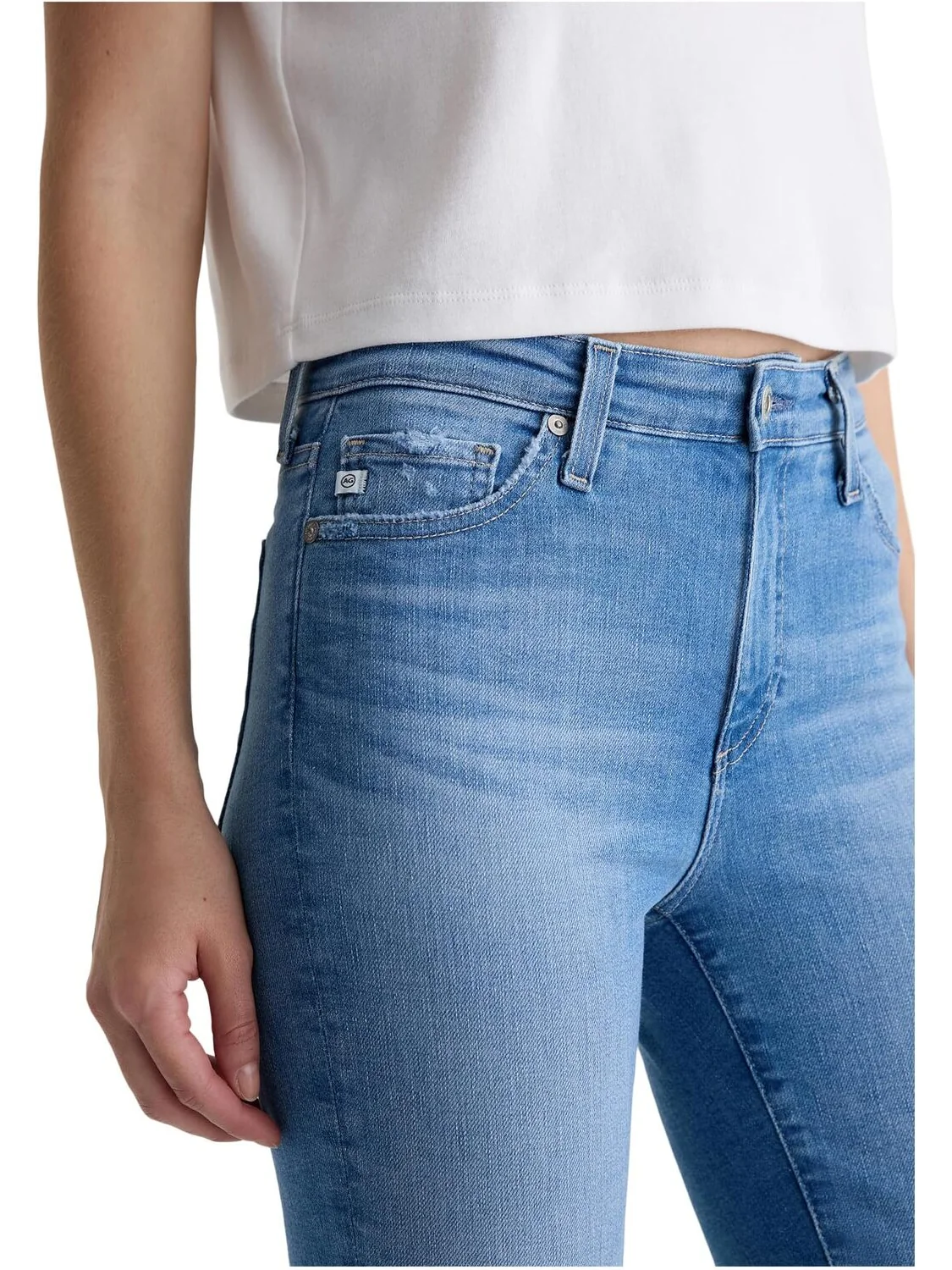 Женские джинсы Mari средней посадки Slim Straight в стиле минимализма AG Jeans, Minimalist — изображение 4 из 5