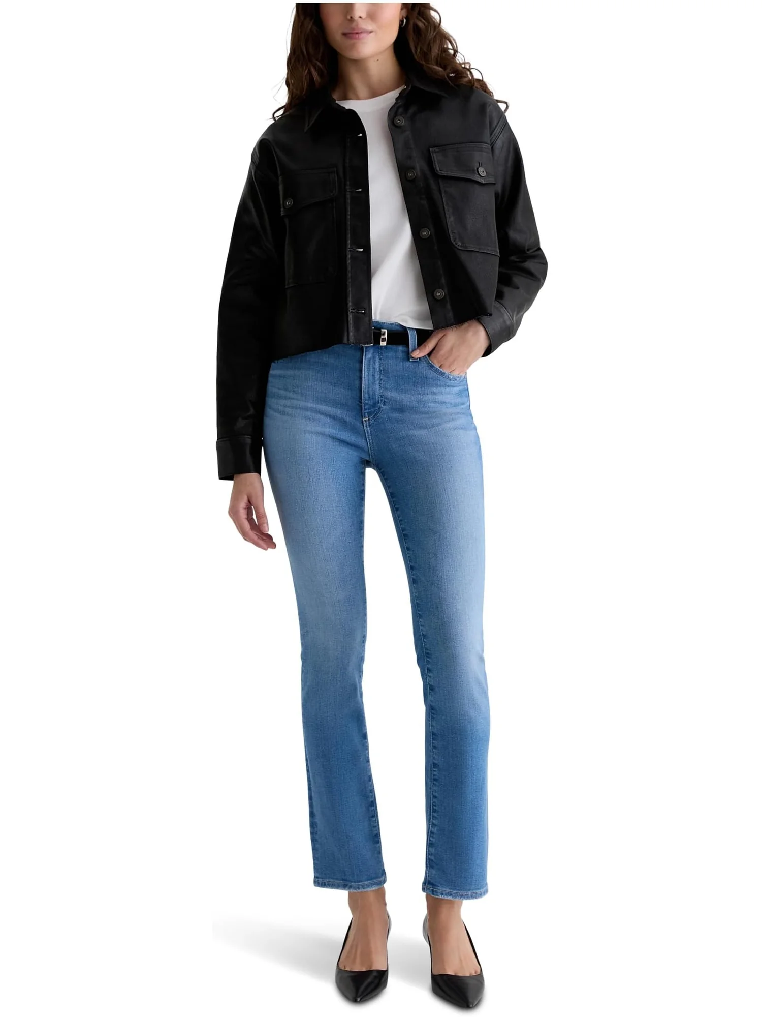 Женские джинсы Mari средней посадки Slim Straight в стиле минимализма AG Jeans, Minimalist — изображение 5 из 5