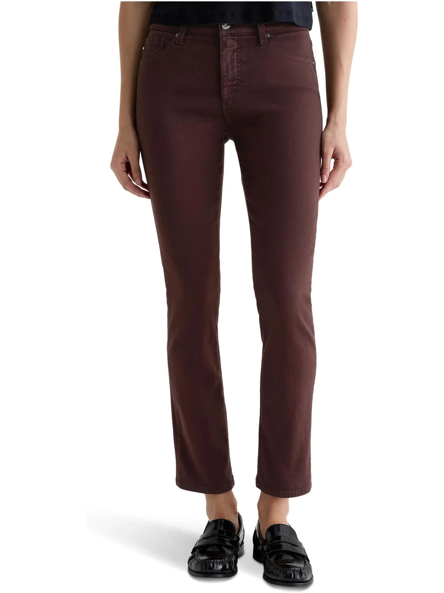 Брюки AG Jeans Women's Mari Mid Rise Slim Straight Jean In Coffee Bean