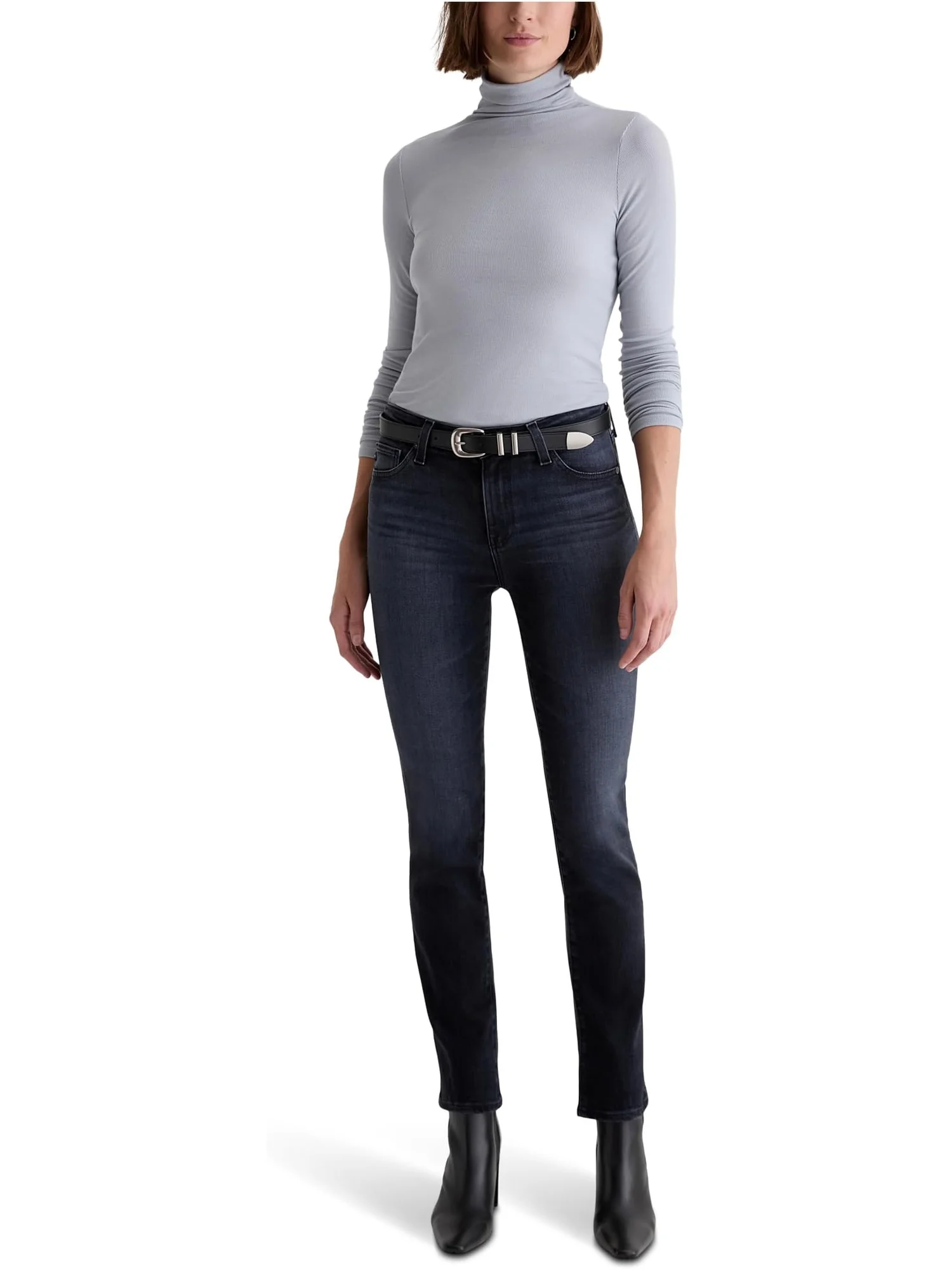 Женские джинсы Mari средней посадки Slim Straight Jeans в Glitch AG Jeans — изображение 4 из 4, мульти