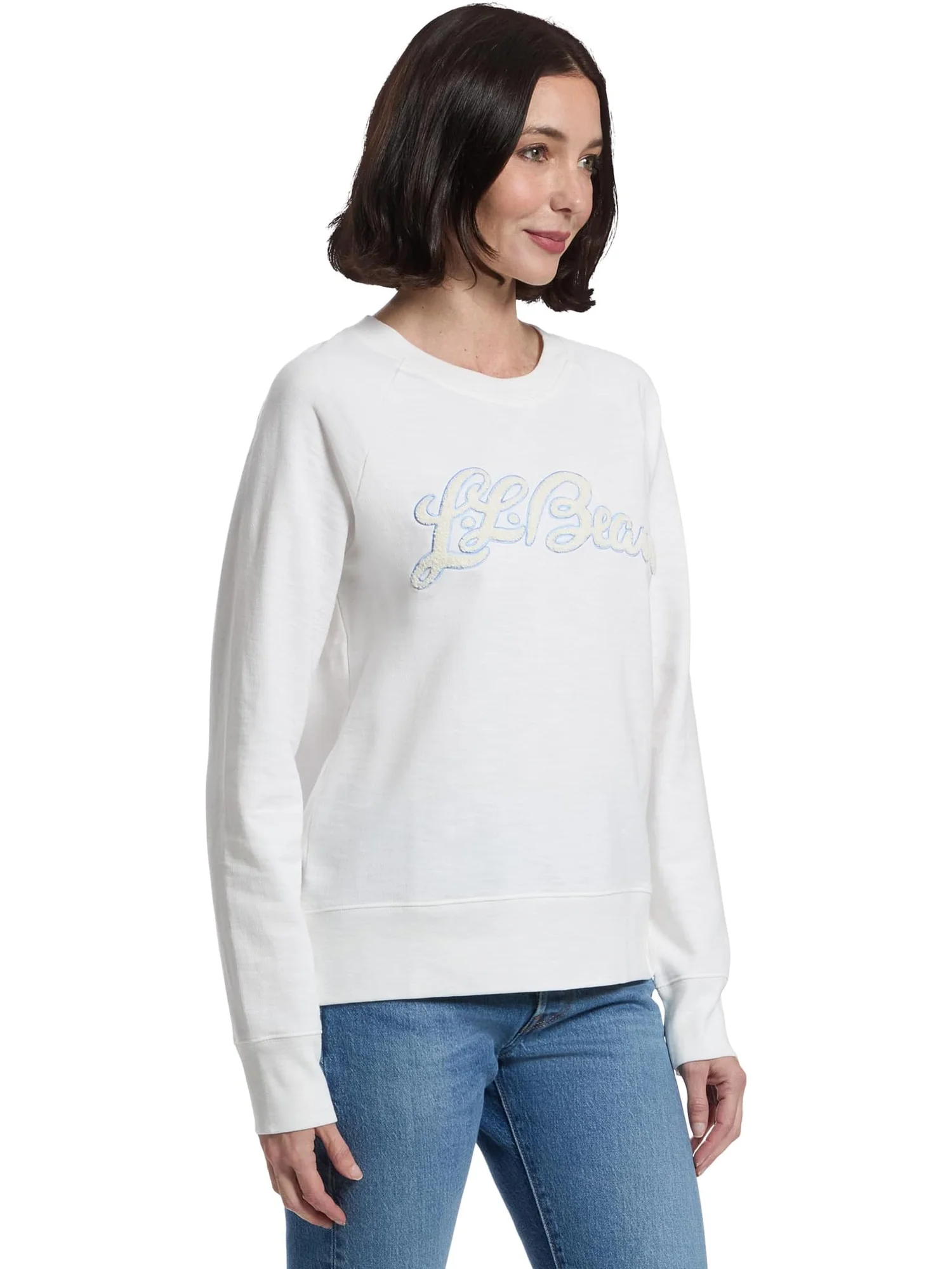 Женская кофта Peaks Island Crewneck с логотипом L.L.Bean — изображение 2 из 5, белый