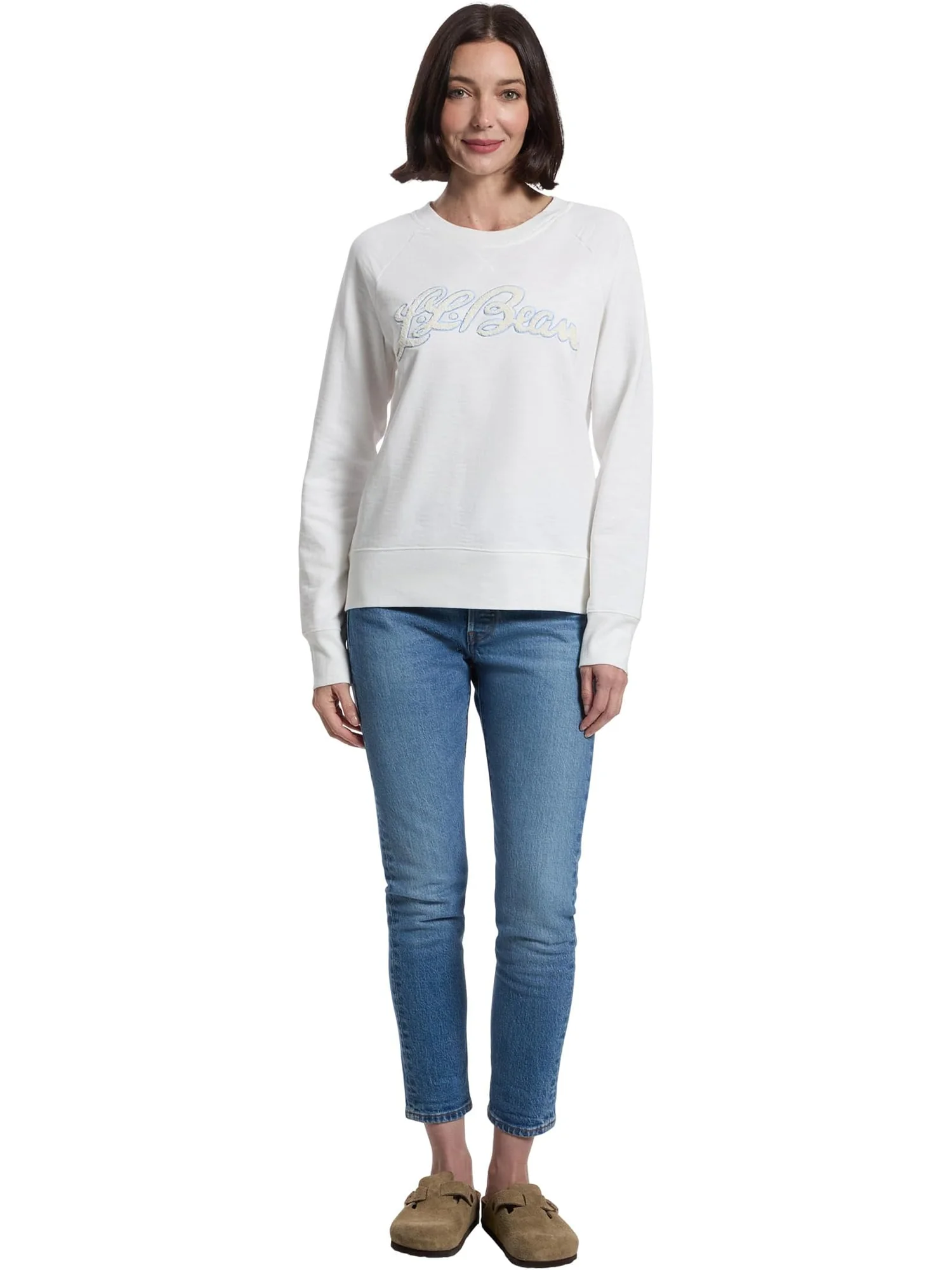 Женская кофта Peaks Island Crewneck с логотипом L.L.Bean — изображение 5 из 5, белый