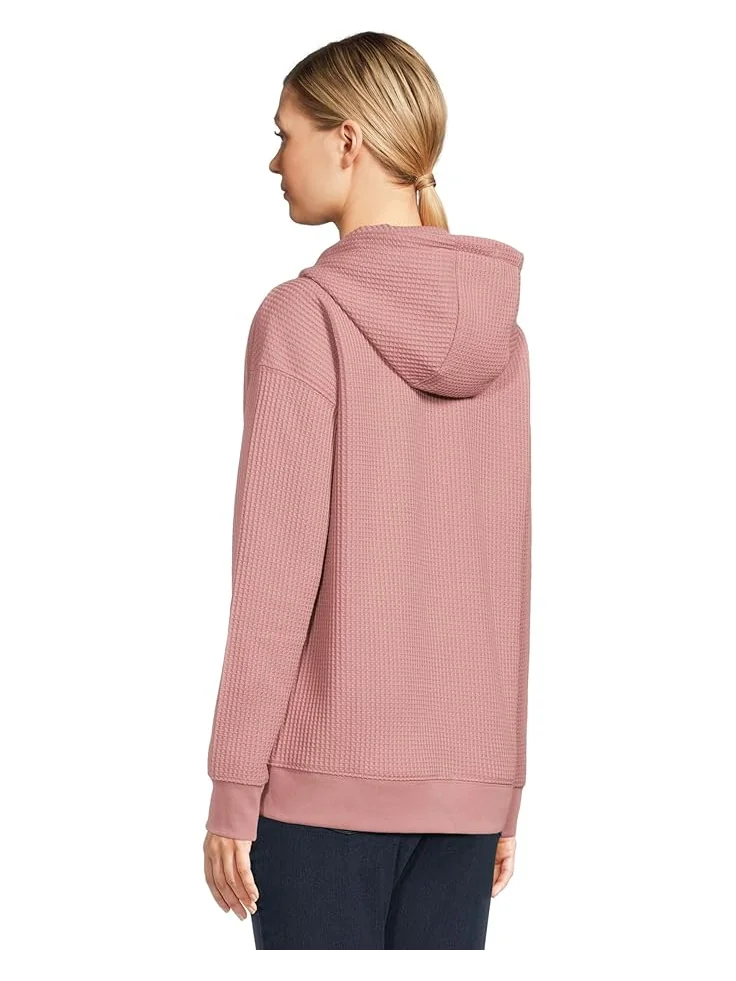 Женский худи L.L.Bean Birchwood Brushed Waffle Full Zip — изображение 3 из 5, выцветший лавандовый