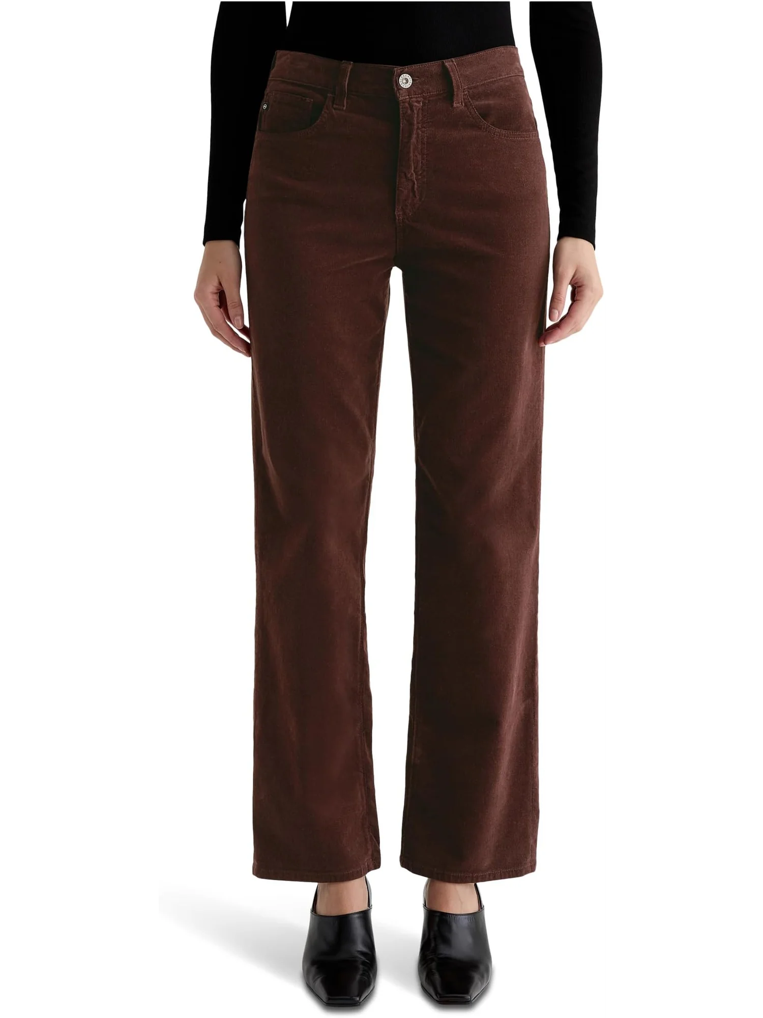 Брюки AG Jeans Women's Brinley Mid Rise Straight In Coffee Bean