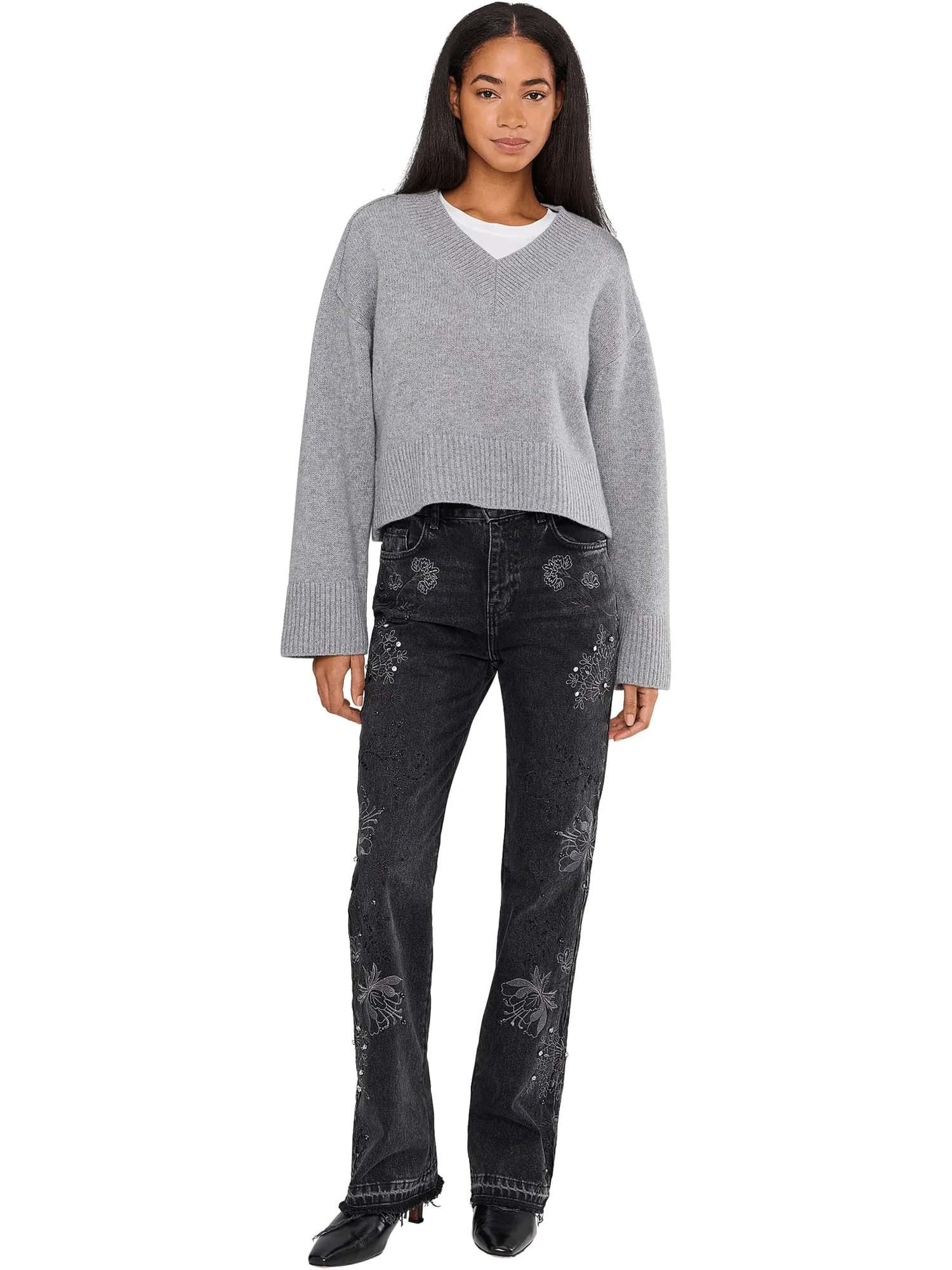 Брюки Free People Women's Irie Embellished — изображение 2 из 6, фантомный