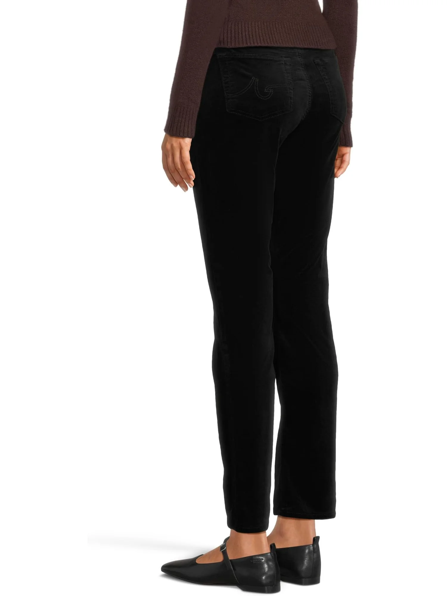 Брюки AG Jeans Women's Mari Mid Rise Slim Straight Jean In Super Black — изображение 3 из 5, черный