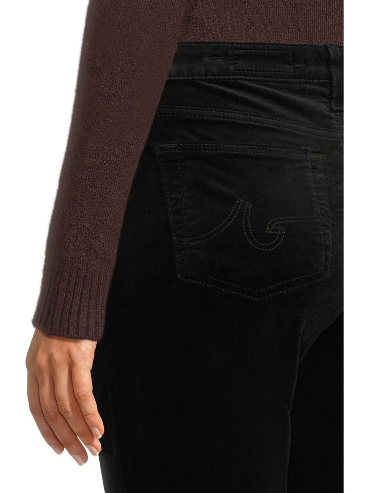 Брюки AG Jeans Women's Mari Mid Rise Slim Straight Jean In Super Black — изображение 4 из 5, черный
