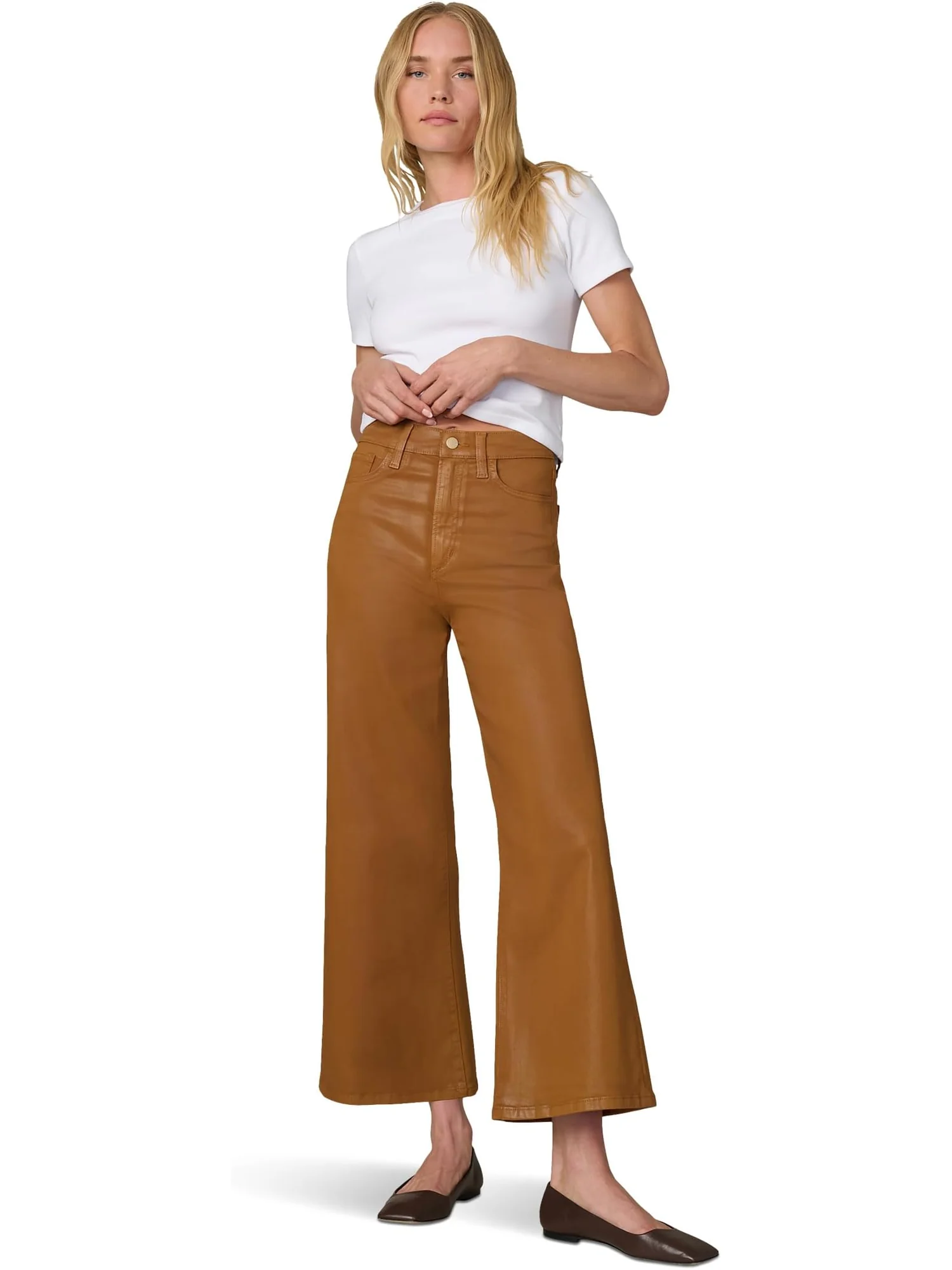 Джинсы Joe's Jeans Women's The Mia Wide Leg Ankle Coated — изображение 1 из 4, коричневый