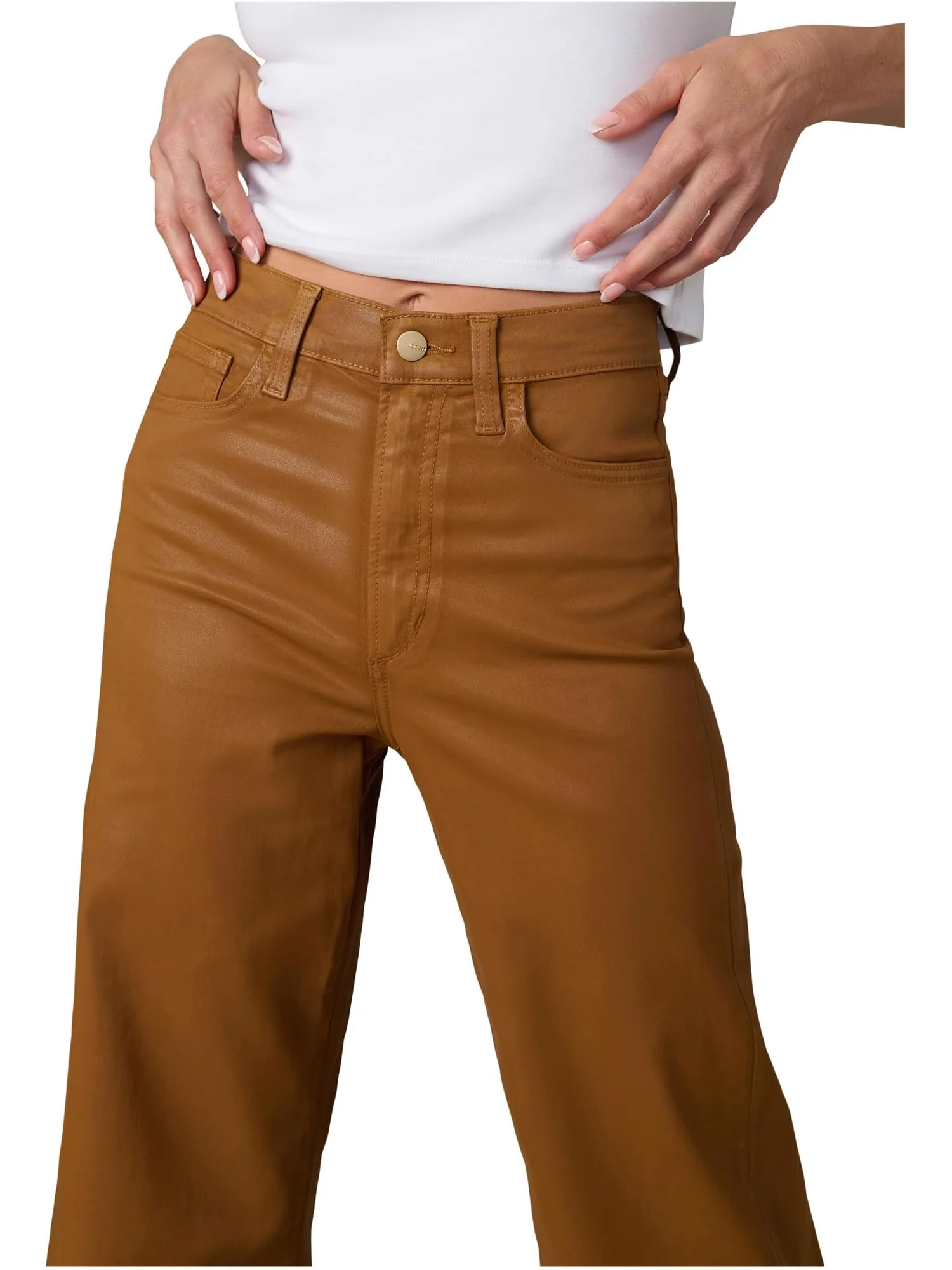 Джинсы Joe's Jeans Women's The Mia Wide Leg Ankle Coated — изображение 3 из 4, коричневый
