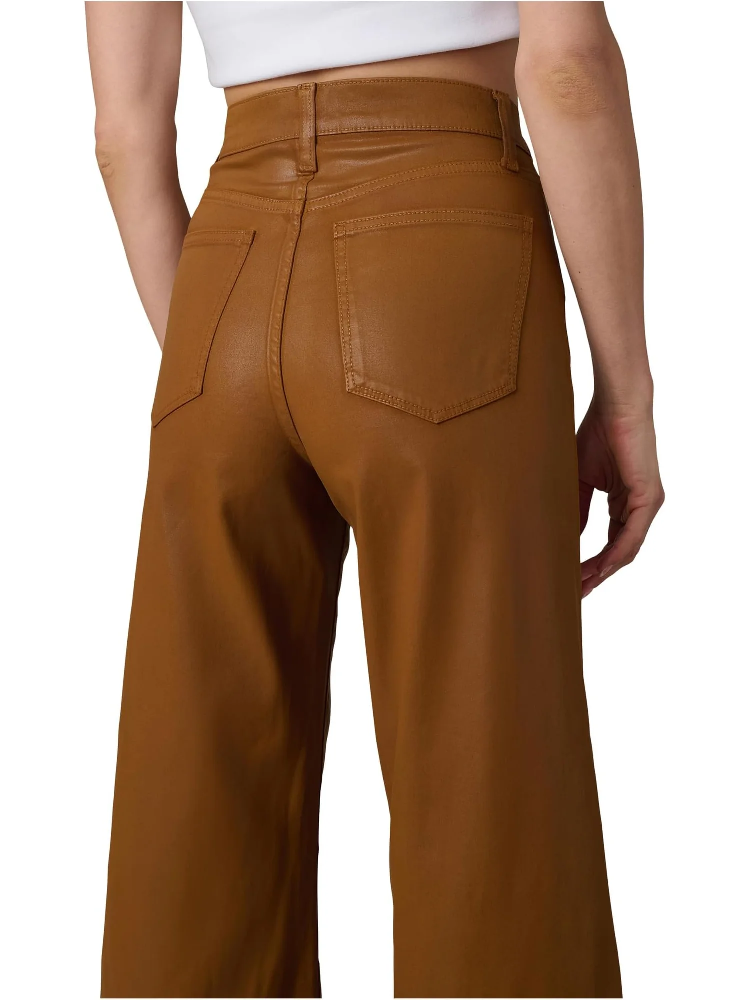 Джинсы Joe's Jeans Women's The Mia Wide Leg Ankle Coated — изображение 4 из 4, коричневый