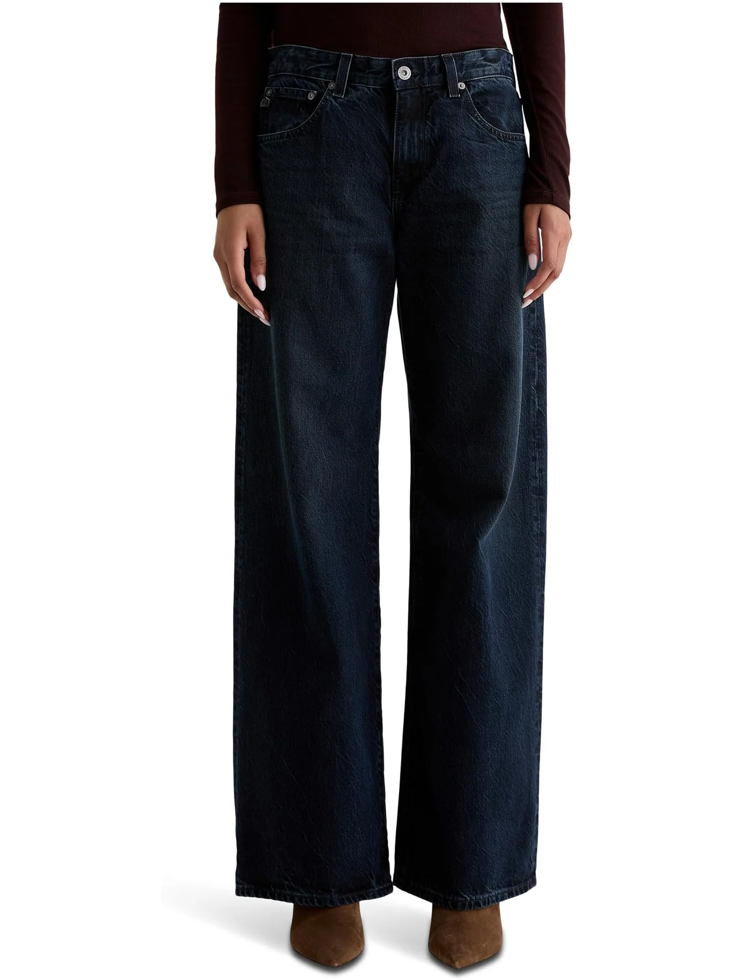Джинсы AG Jeans Women's Adria Low Rise Baggy Wide Leg In 2 Years Prose, 2 Years Prose