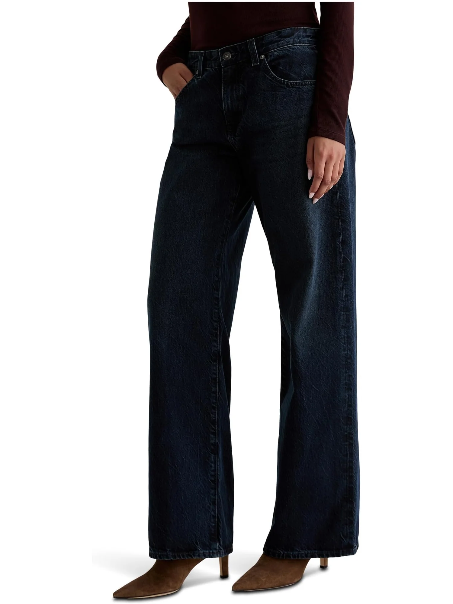 Джинсы AG Jeans Women's Adria Low Rise Baggy Wide Leg In 2 Years Prose, 2 Years Prose — изображение 2 из 5, проза