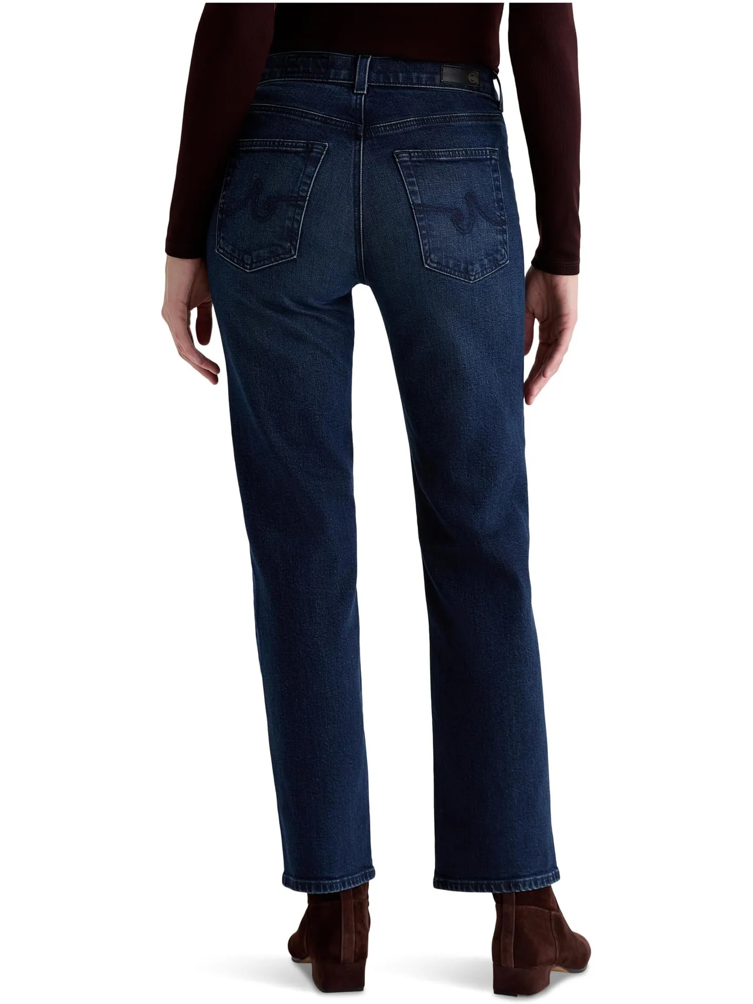 Женские прямые джинсы Brinley средней посадки в цвете Midnight Sun AG Jeans — изображение 3 из 5, синий