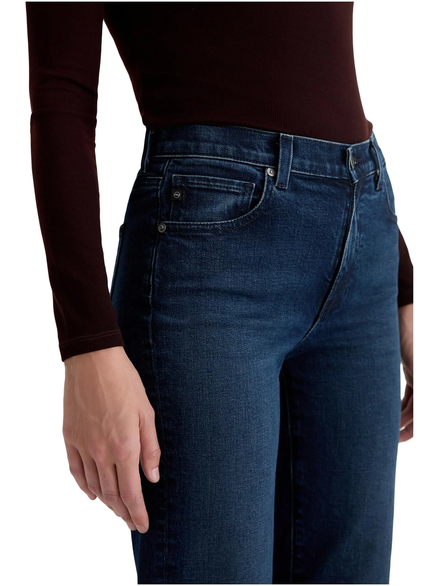 Женские прямые джинсы Brinley средней посадки в цвете Midnight Sun AG Jeans — изображение 4 из 5, синий