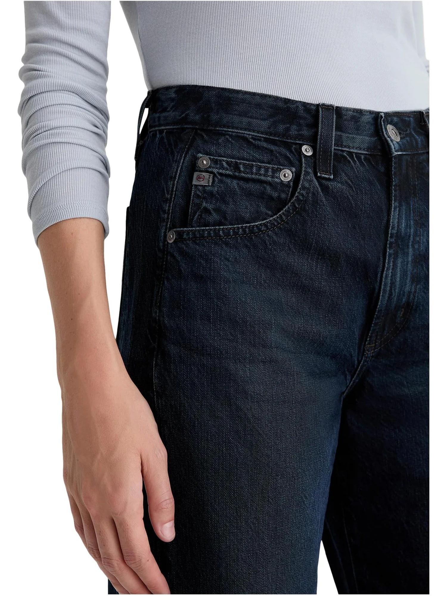 Джинсы AG Jeans Women's Hattie High Rise Barrel In 2 Years Prose, 2 Years Prose — изображение 3 из 4, проза