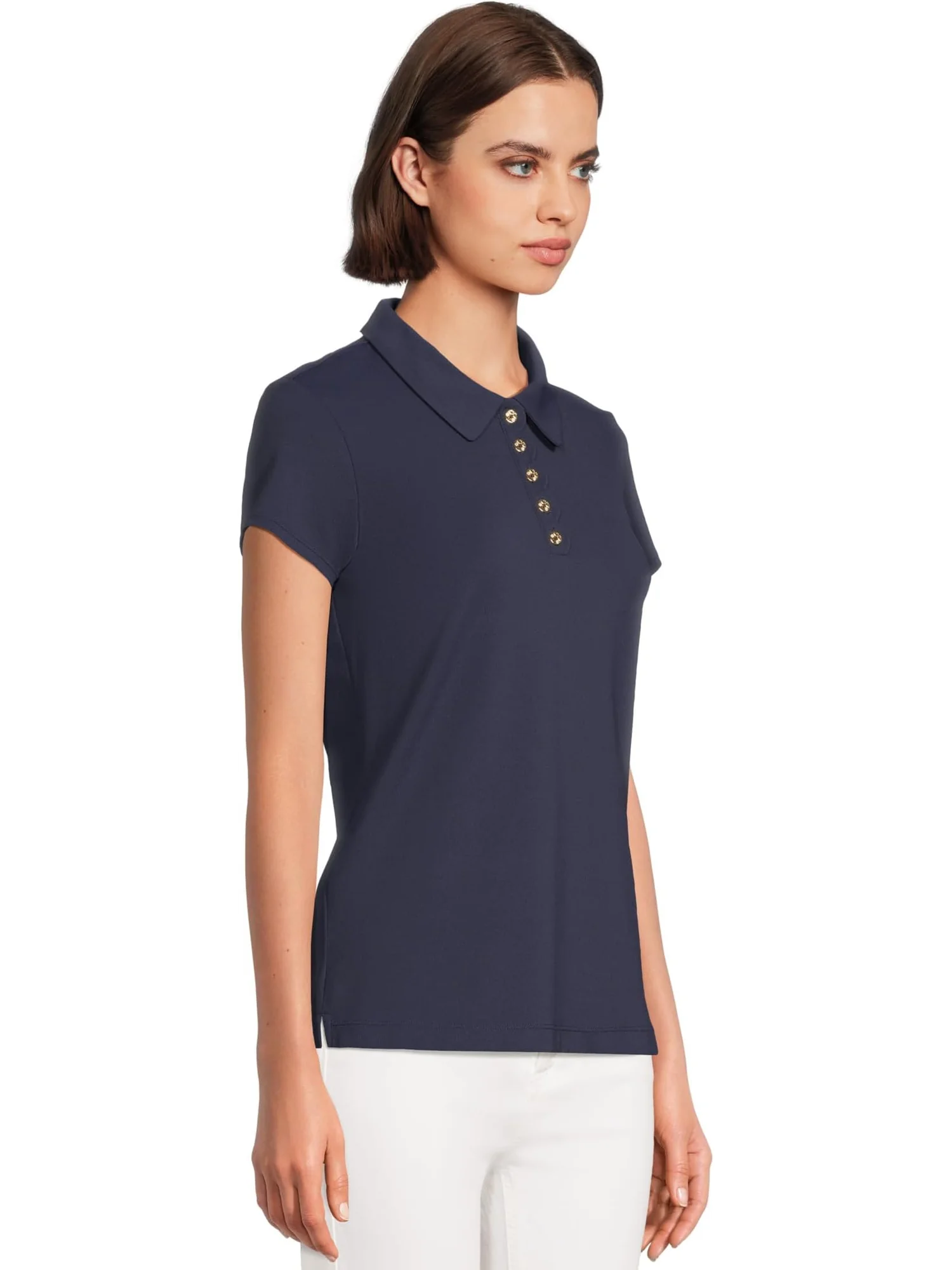 Женская футболка-поло Frida Scallop Upf 50 Lilly Pulitzer — изображение 2 из 5, темно-синий