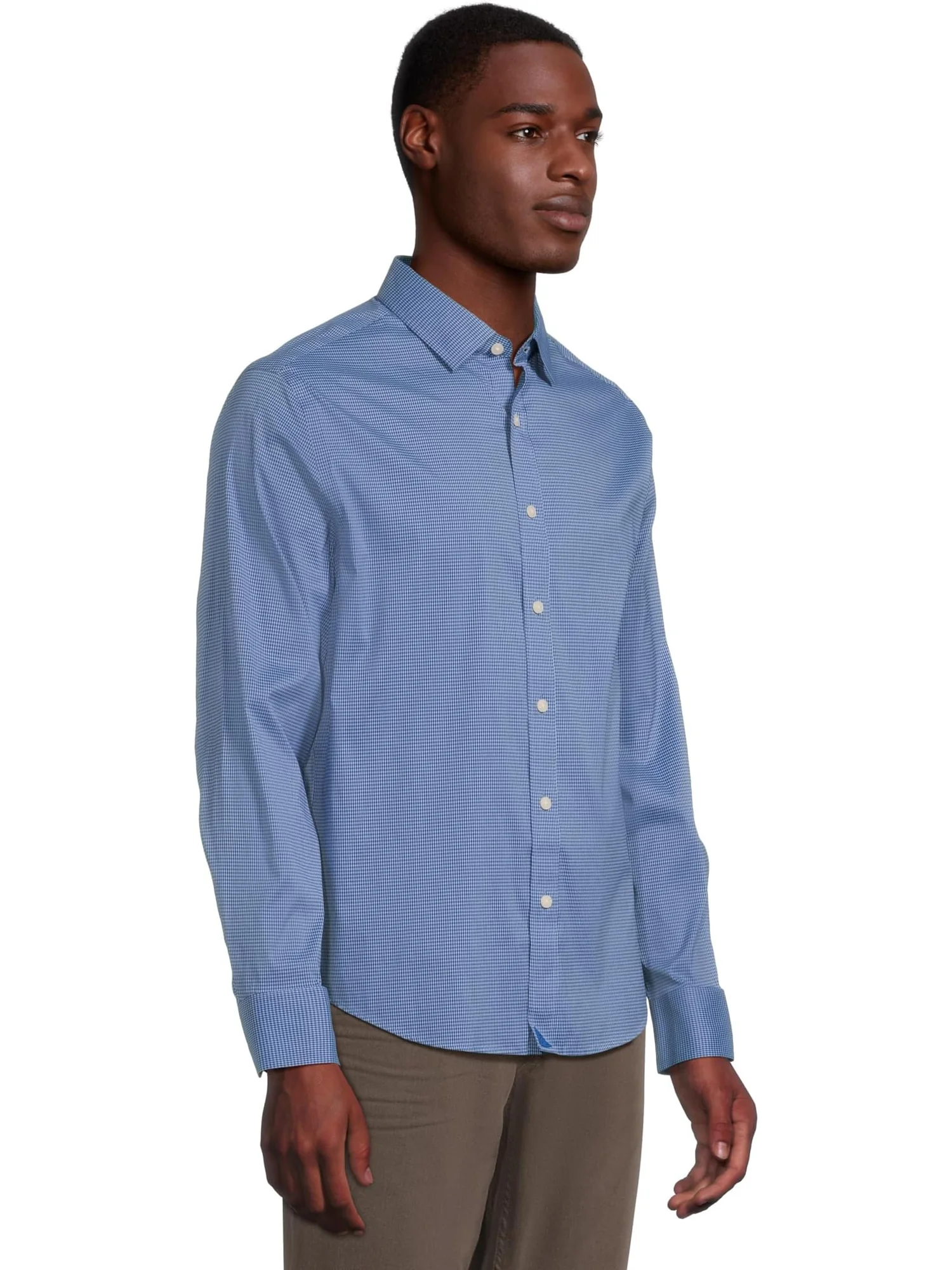 Мужская рубашка Cottontek Kleinwood с длинным рукавом UNTUCKit — изображение 2 из 5, синий