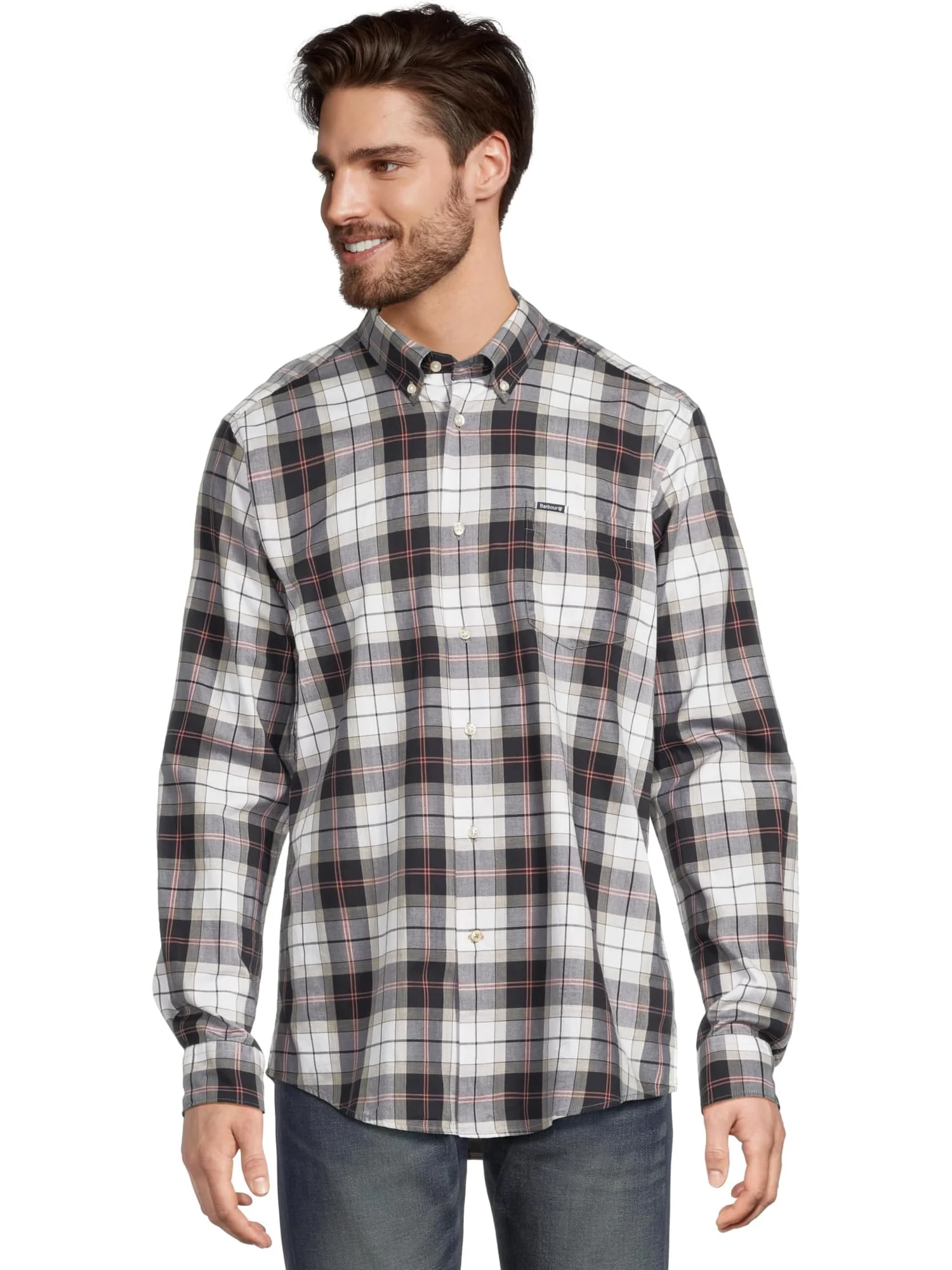 Мужская рубашка Wetheram Tailored Tartan Barbour — изображение 1 из 5, речной камень