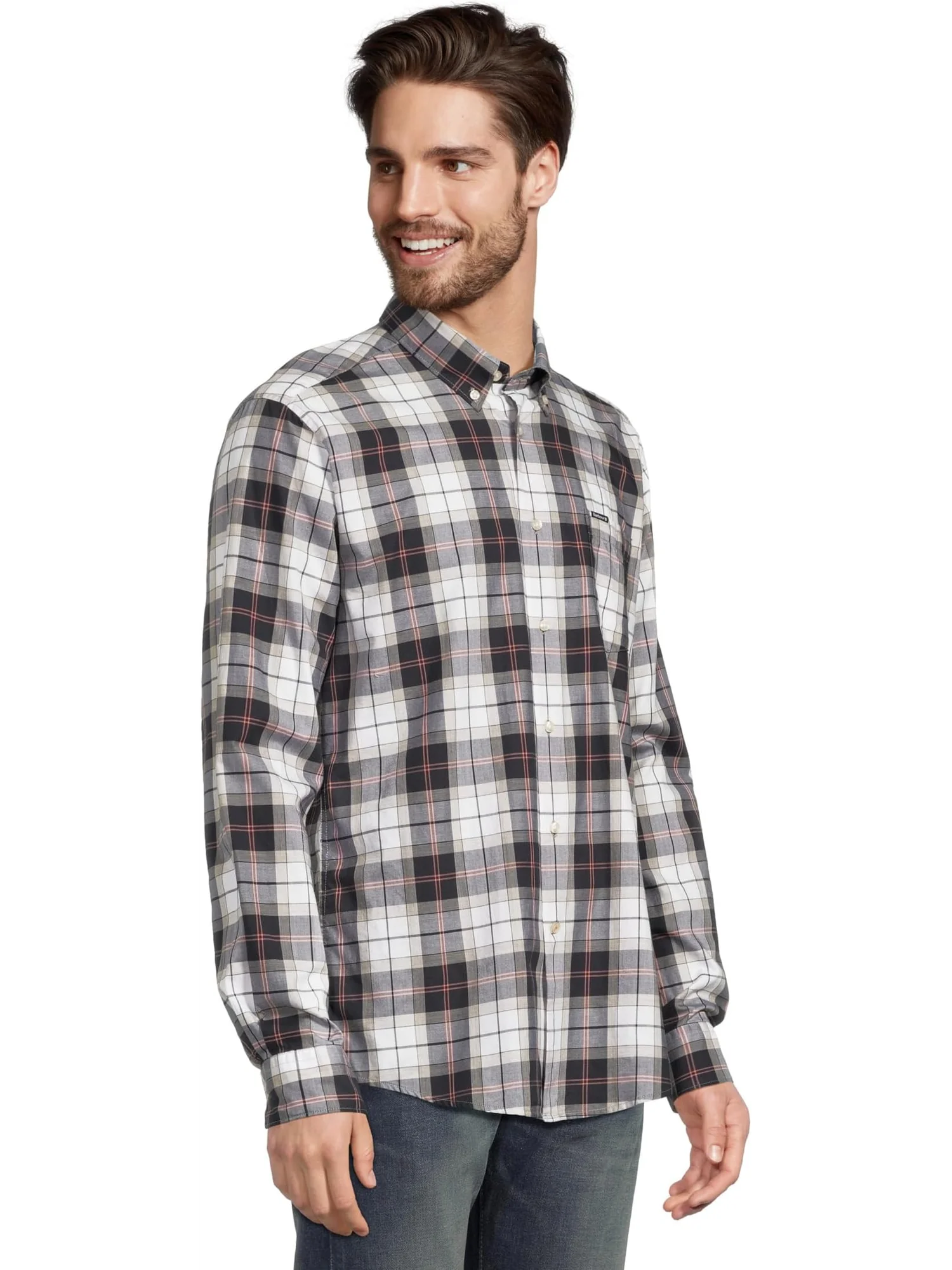 Мужская рубашка Wetheram Tailored Tartan Barbour — изображение 2 из 5, речной камень