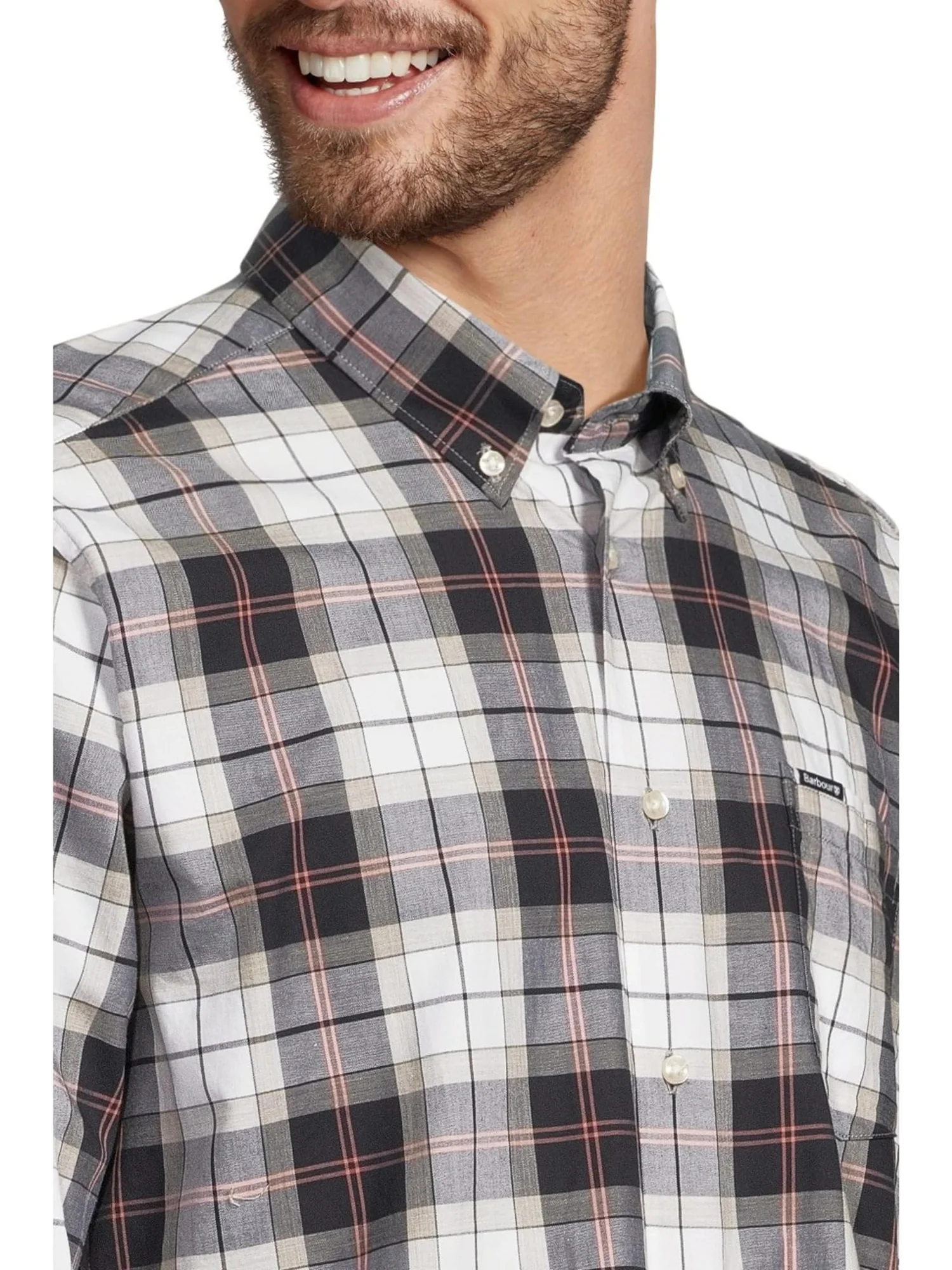 Мужская рубашка Wetheram Tailored Tartan Barbour — изображение 4 из 5, речной камень
