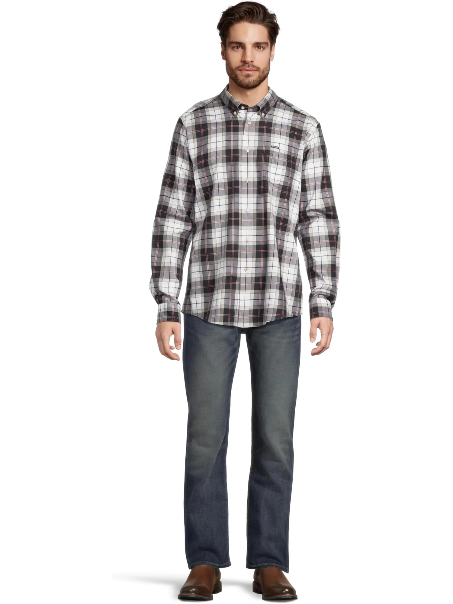 Мужская рубашка Wetheram Tailored Tartan Barbour — изображение 5 из 5, речной камень
