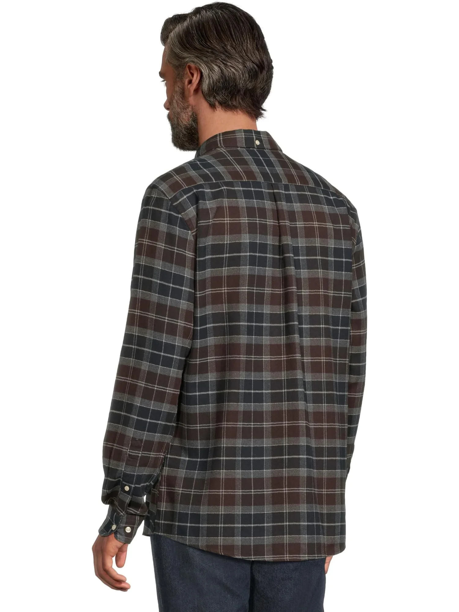 Мужская рубашка Kyeloch Tailored Tartan Barbour, Midnight Oak Tartan — изображение 3 из 5, коричневый
