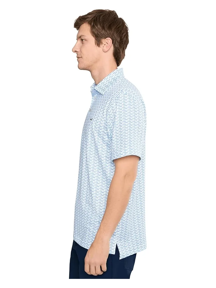 Мужская поло Vineyard Vines Printed Sankaty — изображение 3 из 5, белый