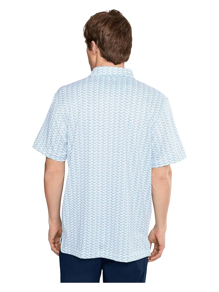 Мужская поло Vineyard Vines Printed Sankaty — изображение 4 из 5, белый