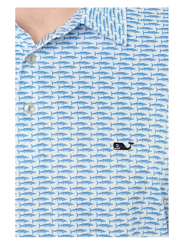 Мужская поло Vineyard Vines Printed Sankaty — изображение 5 из 5, белый