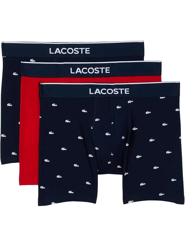 Мужские боксеры Lacoste 3-pack Cotton — изображение 1 из 1, темно-синий/красный