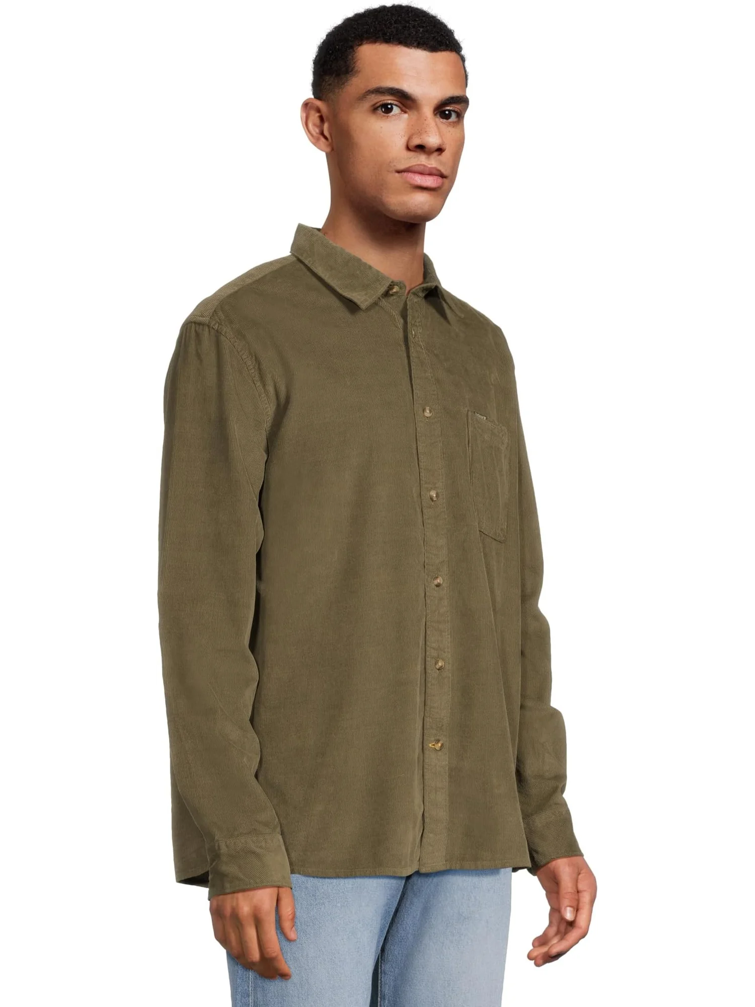 Мужская свободная вельветовая рубашка Bramside Barbour — изображение 2 из 5, оливковый
