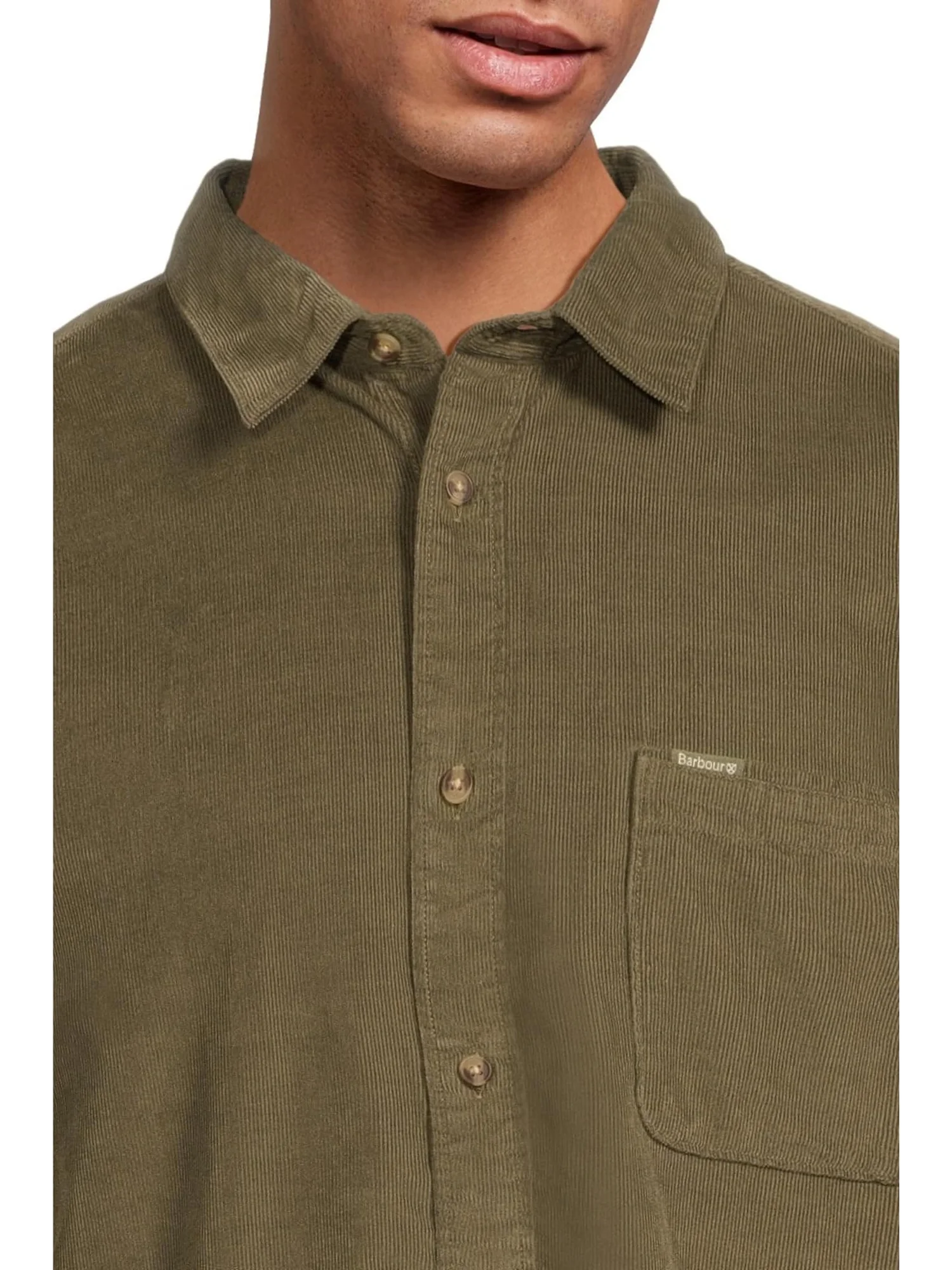 Мужская свободная вельветовая рубашка Bramside Barbour — изображение 4 из 5, оливковый
