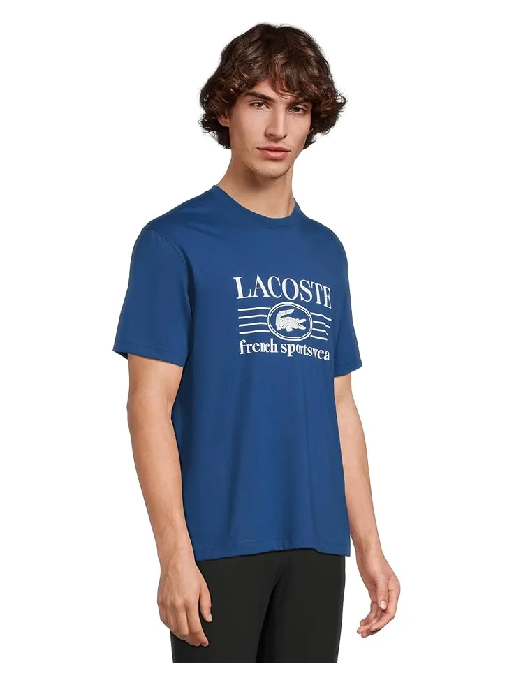 Мужская футболка Lacoste Classic Fit Cotton Print — изображение 2 из 5, синий