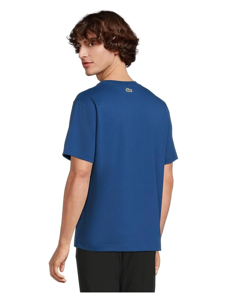 Мужская футболка Lacoste Classic Fit Cotton Print — изображение 3 из 5, синий