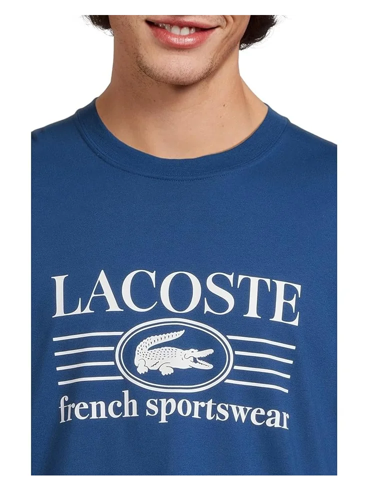 Мужская футболка Lacoste Classic Fit Cotton Print — изображение 4 из 5, синий