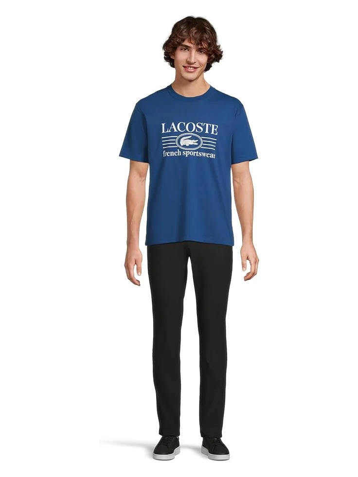 Мужская футболка Lacoste Classic Fit Cotton Print — изображение 5 из 5, синий