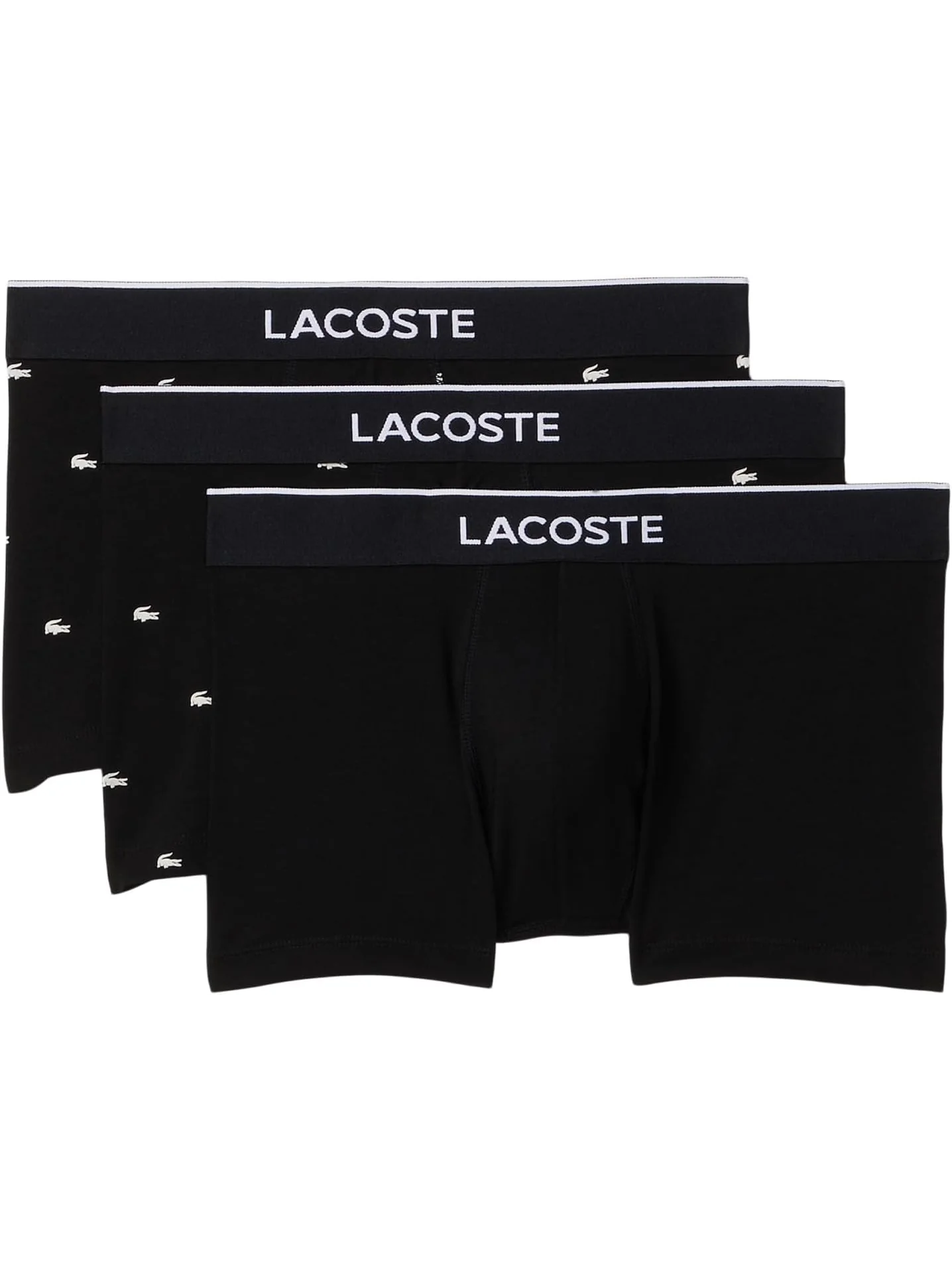 Комплект из 3 мужских трусов-боксеров с принтом и эластичной отделкой Lacoste