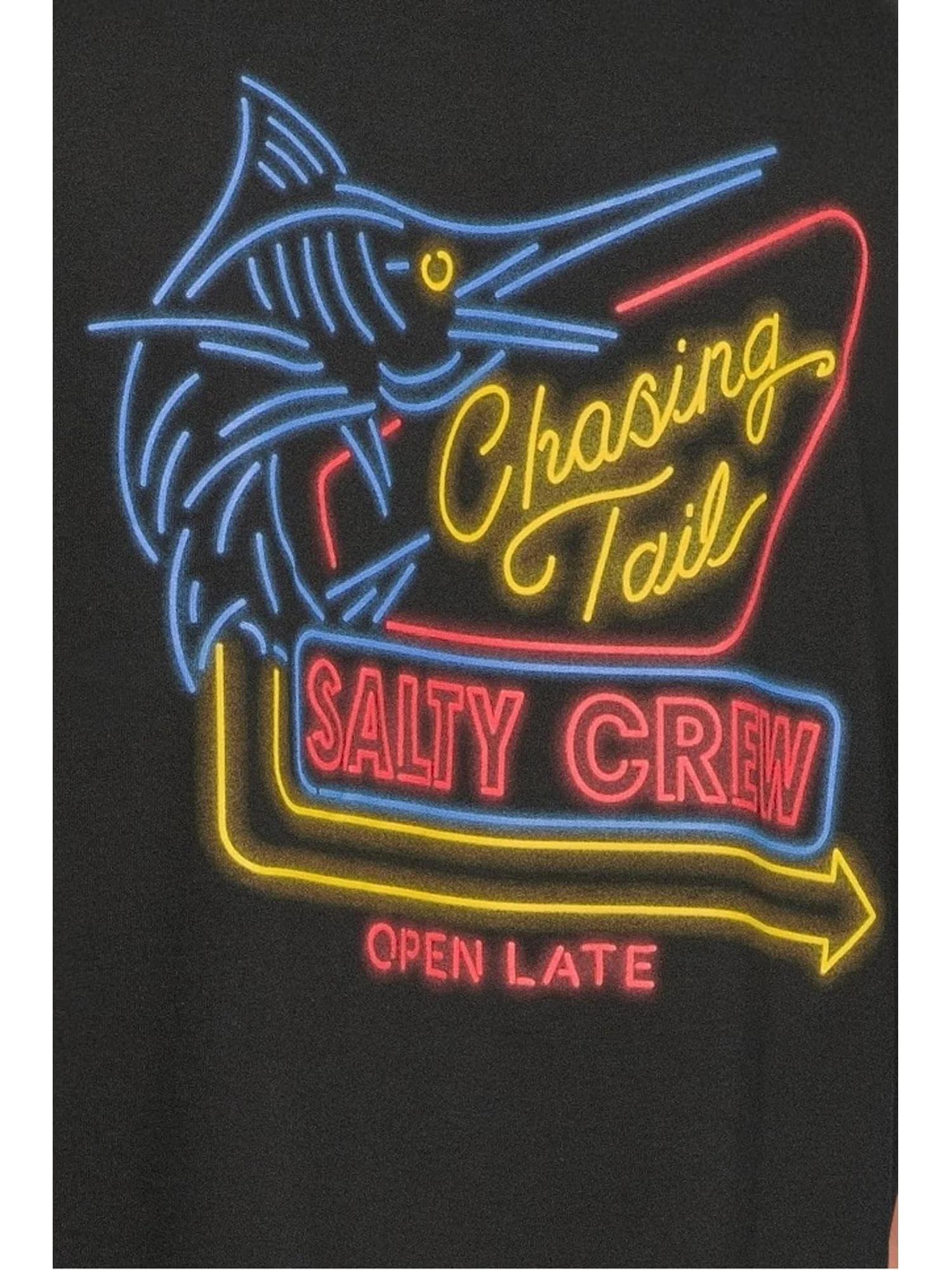 Мужская футболка с коротким рукавом с неоновой надписью Salty Crew — изображение 4 из 5, черный