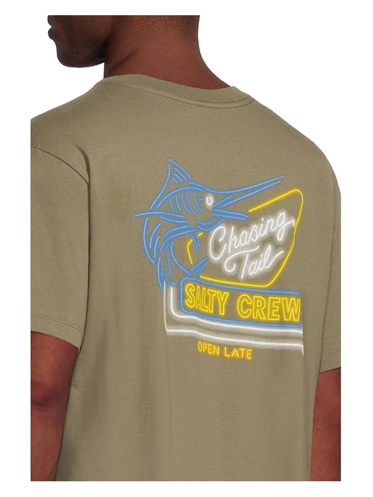Мужская футболка с коротким рукавом Salty Crew Neon Sign — изображение 4 из 5, оливковый