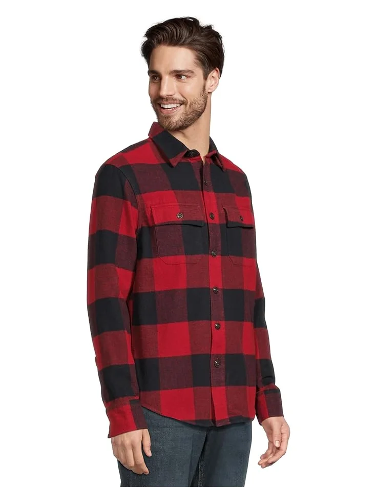 Мужская рубашка L.L.Bean Signature 1933 Chamois Cloth с длинным рукавом, рисунок, Regular — изображение 2 из 5, красный