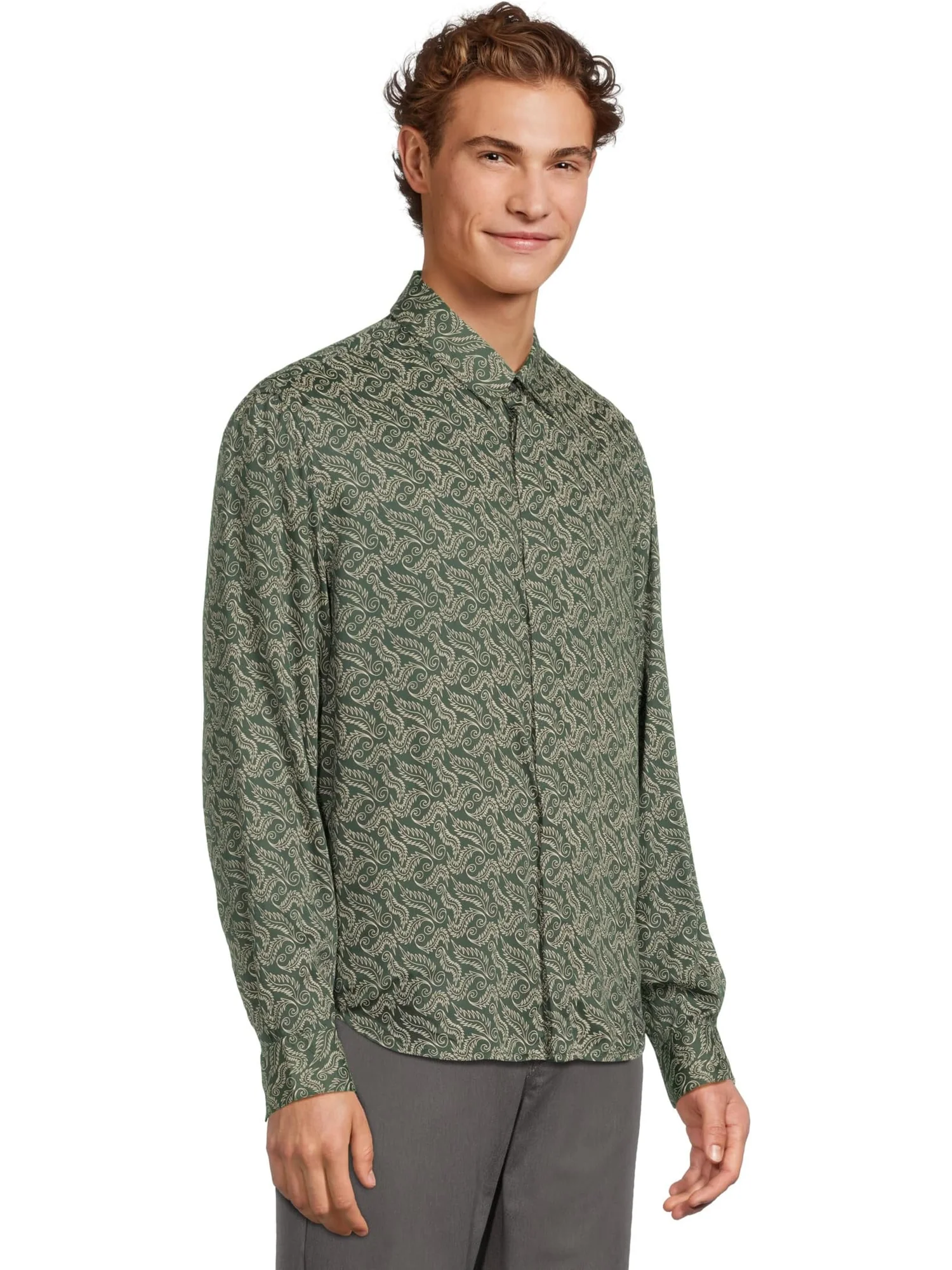 Мужская рубашка Rodney W673F25 John Varvatos — изображение 2 из 5, мох