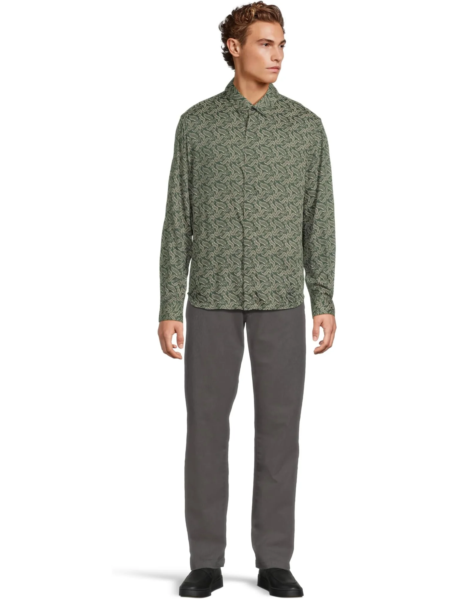 Мужская рубашка Rodney W673F25 John Varvatos — изображение 5 из 5, мох