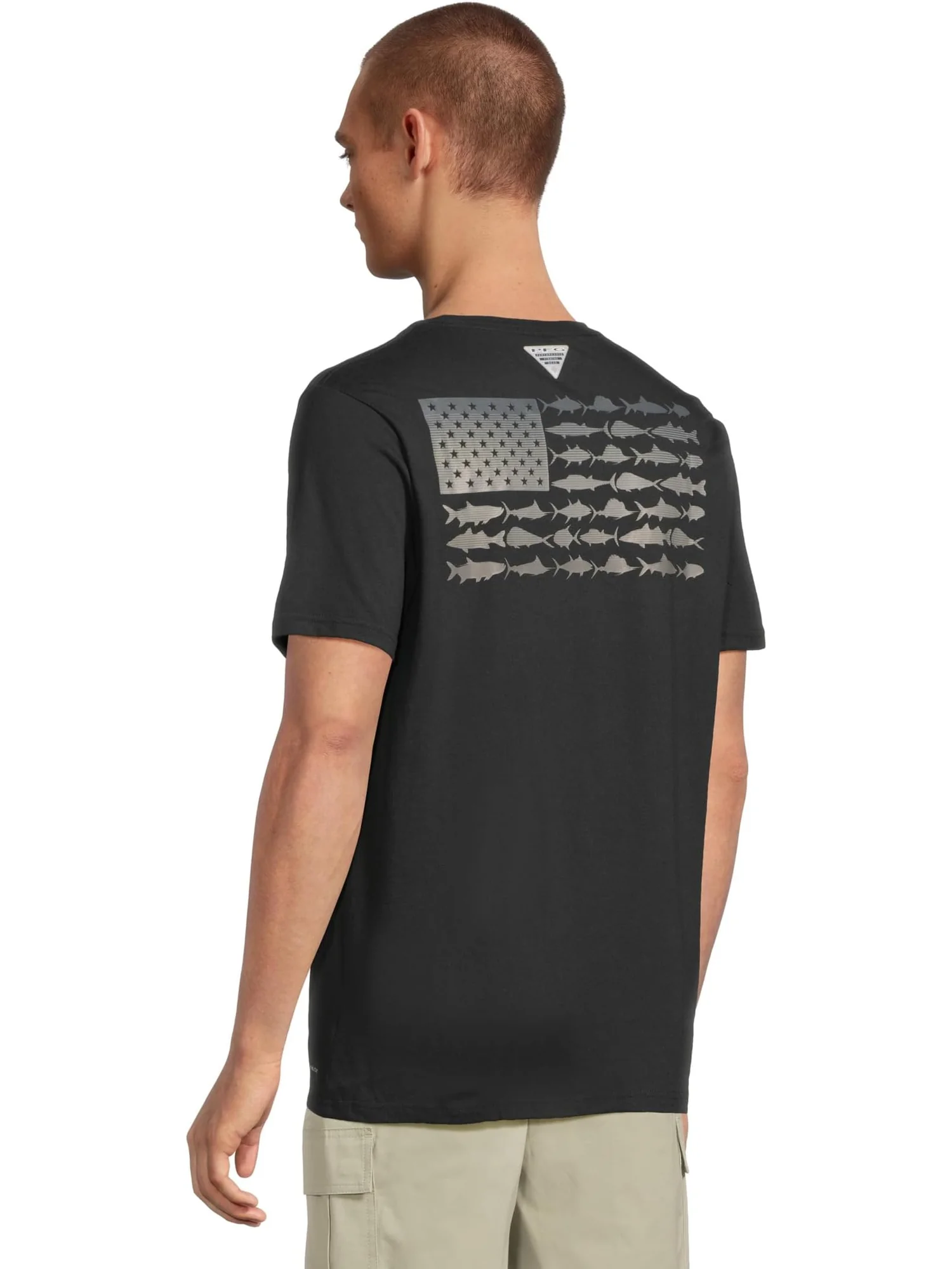 Мужская футболка PFG Fish Flag II с коротким рукавом Columbia — изображение 3 из 5, черный/графитовый