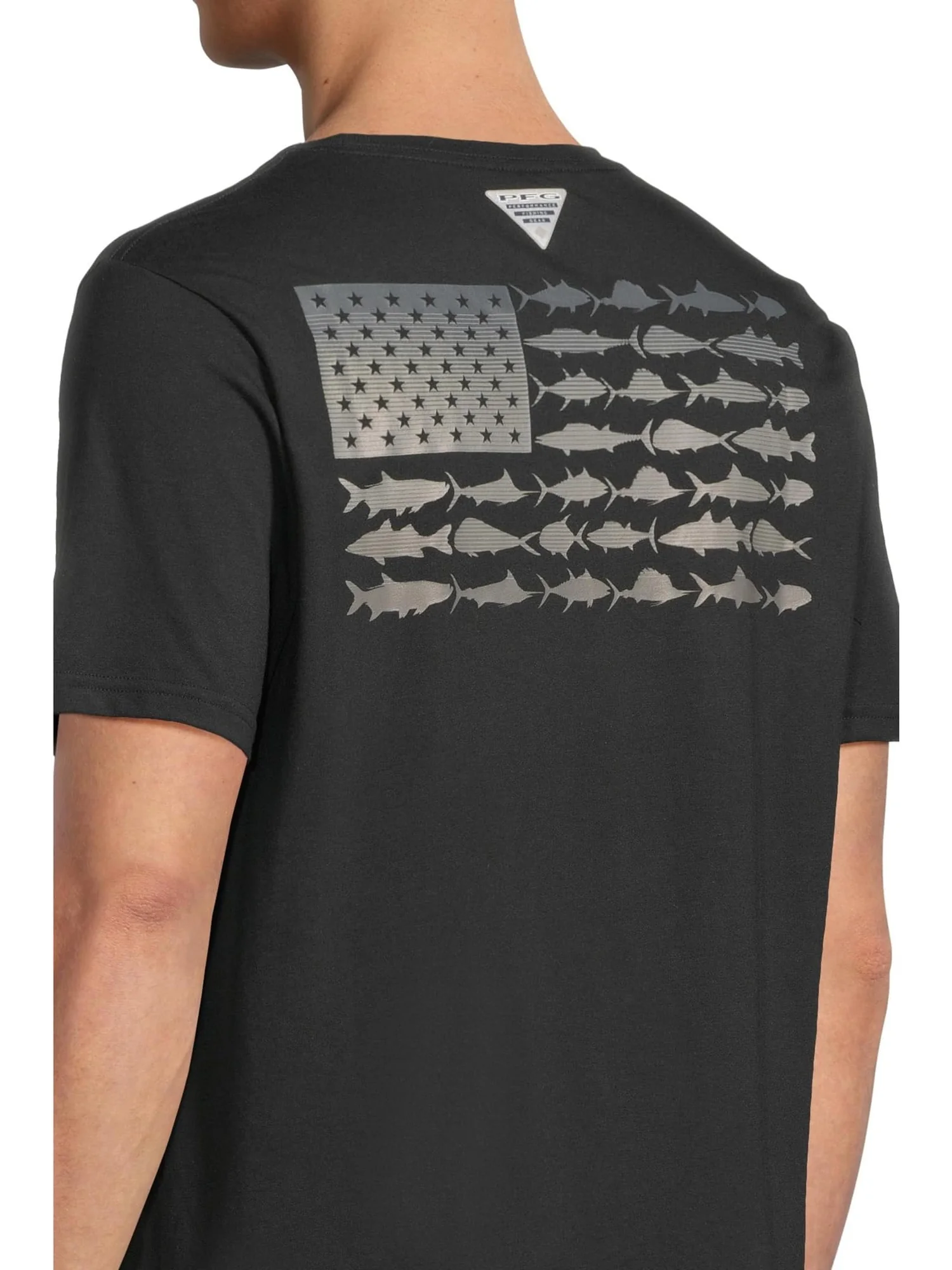 Мужская футболка PFG Fish Flag II с коротким рукавом Columbia — изображение 4 из 5, черный/графитовый
