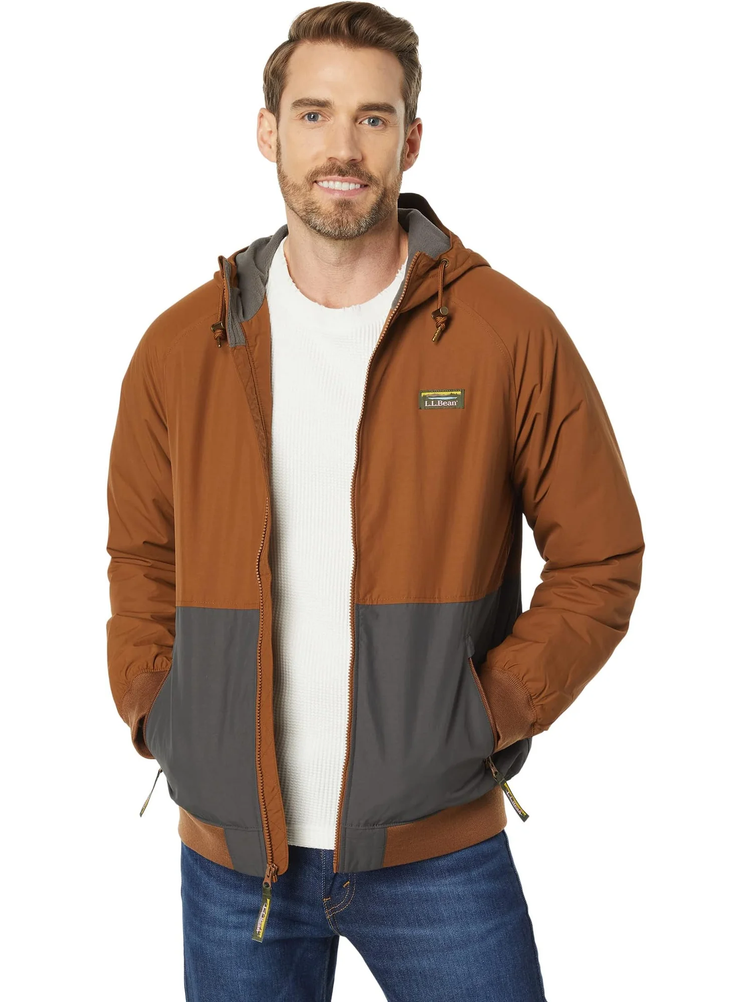 Мужская утепленная толстовка-бомбер с цветными блоками L.L.Bean