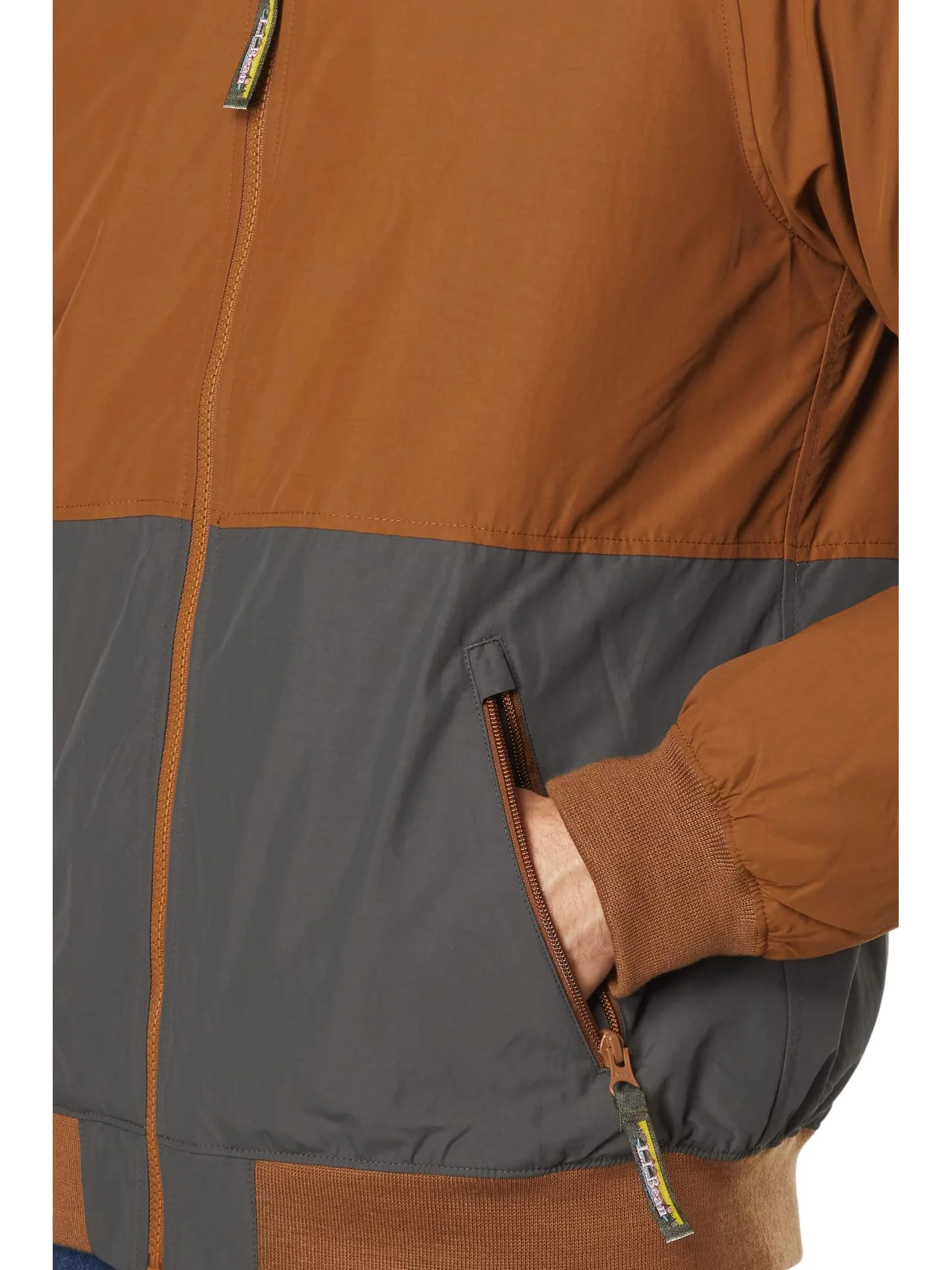 Мужская утепленная толстовка-бомбер с цветными блоками L.L.Bean — изображение 3 из 4, серый