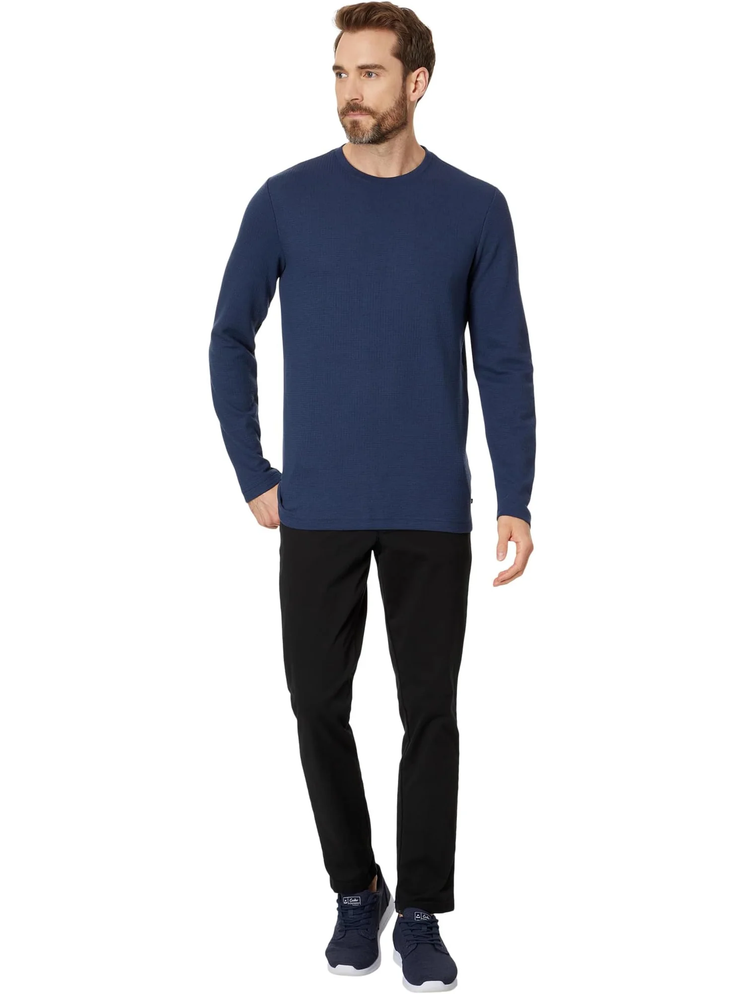 Мужская толстовка Cloud Waffle Crew TravisMathew — изображение 4 из 4, индиго