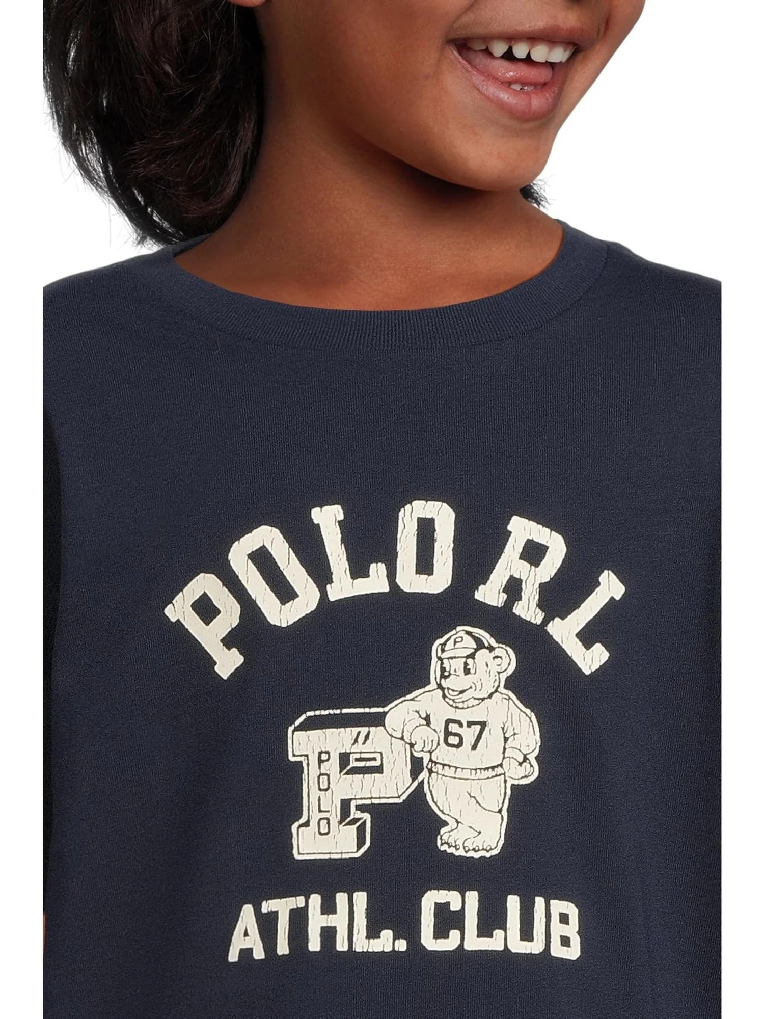 Футболка из хлопкового джерси с логотипом Polo Ralph Lauren Kids — изображение 3 из 4, темно-синий